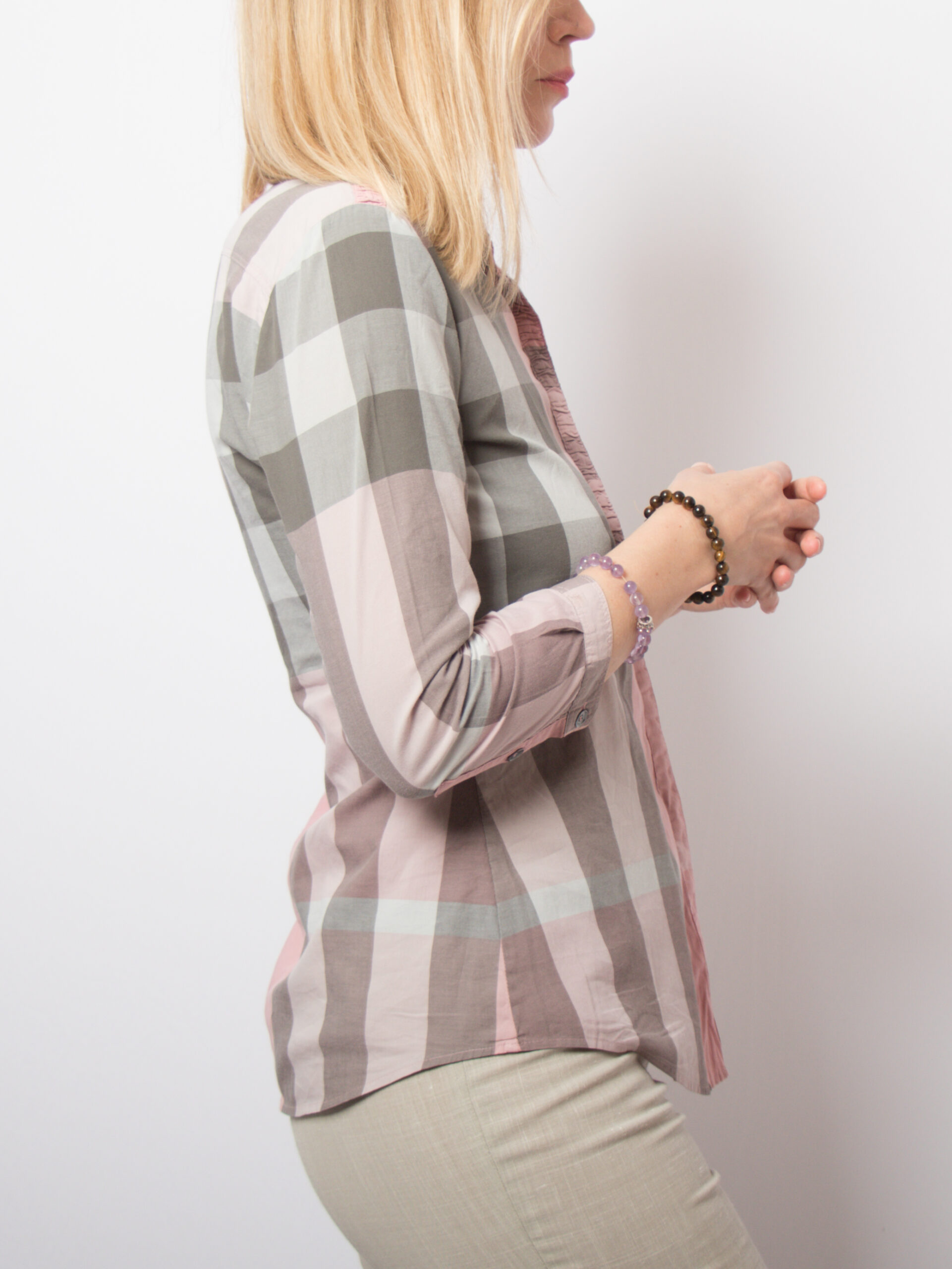 Burberry Brit XS Shirt Nova Check Pink Gray Burberry Brit XS Shirt Nova Check Pink Gray - Image 4