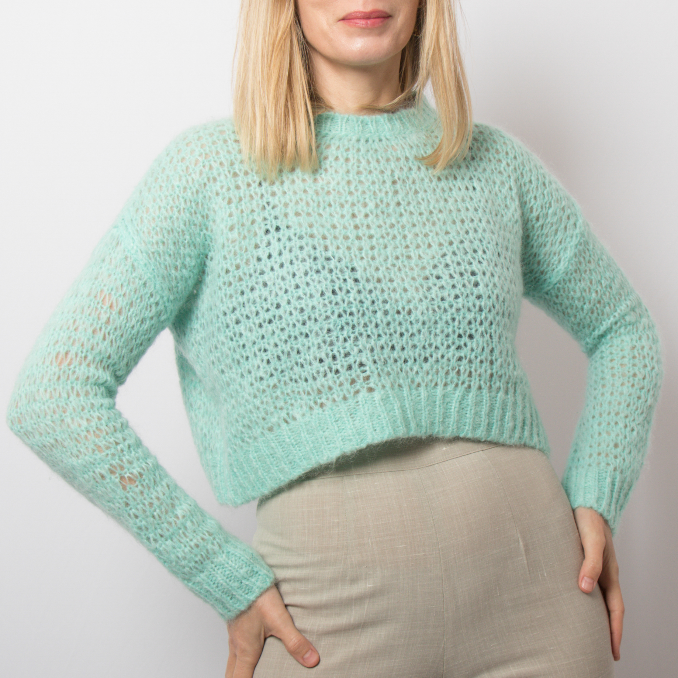 Subdued Cropped Mohair Sweater Subdued Cropped Mohair Sweater - Image 3