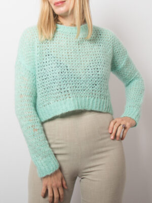 Subdued Cropped Mohair Sweater