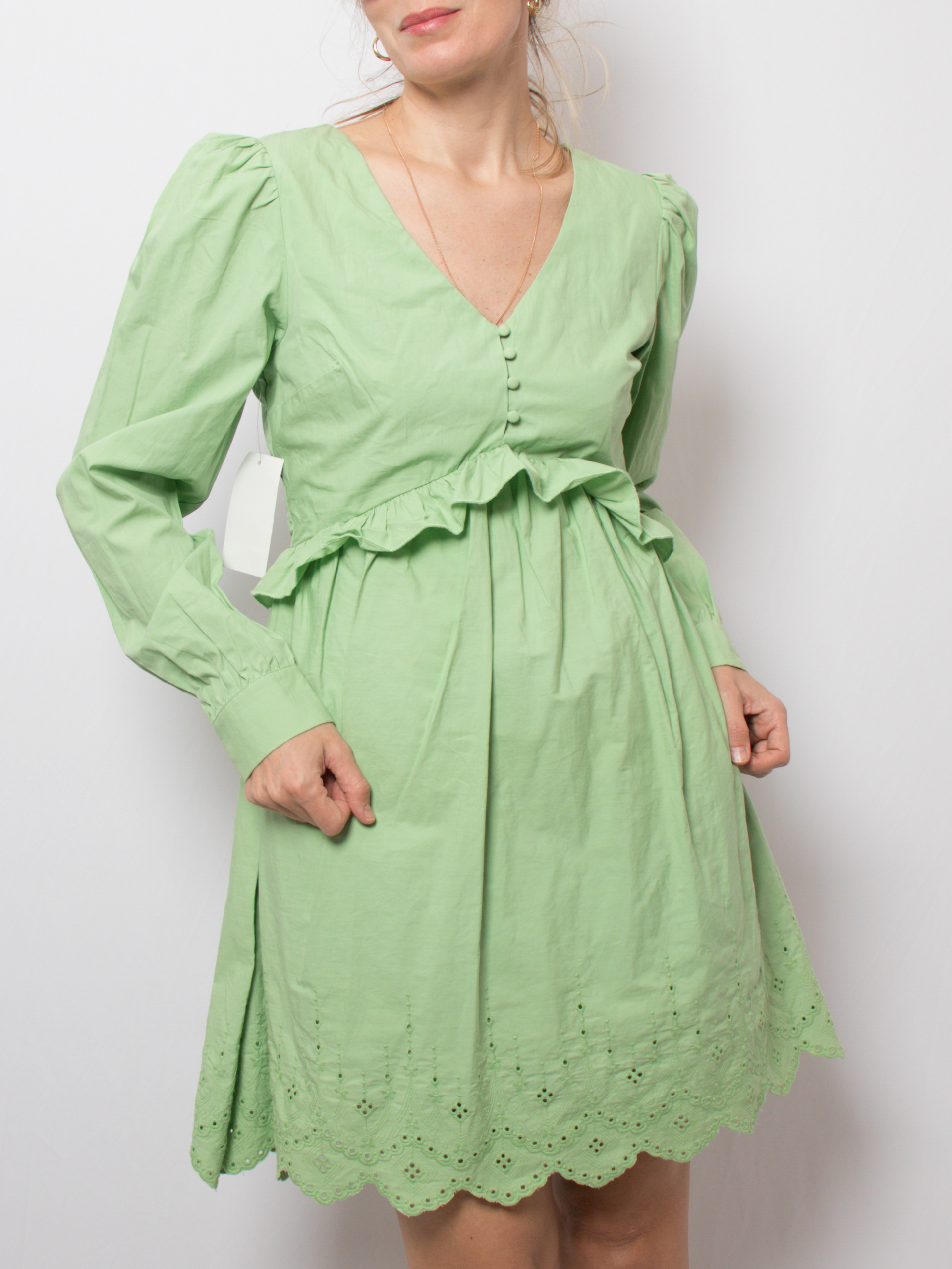 Eyelet Lace Puff Sleeve Mini Dress Eyelet Lace Puff Sleeve Mini Dress