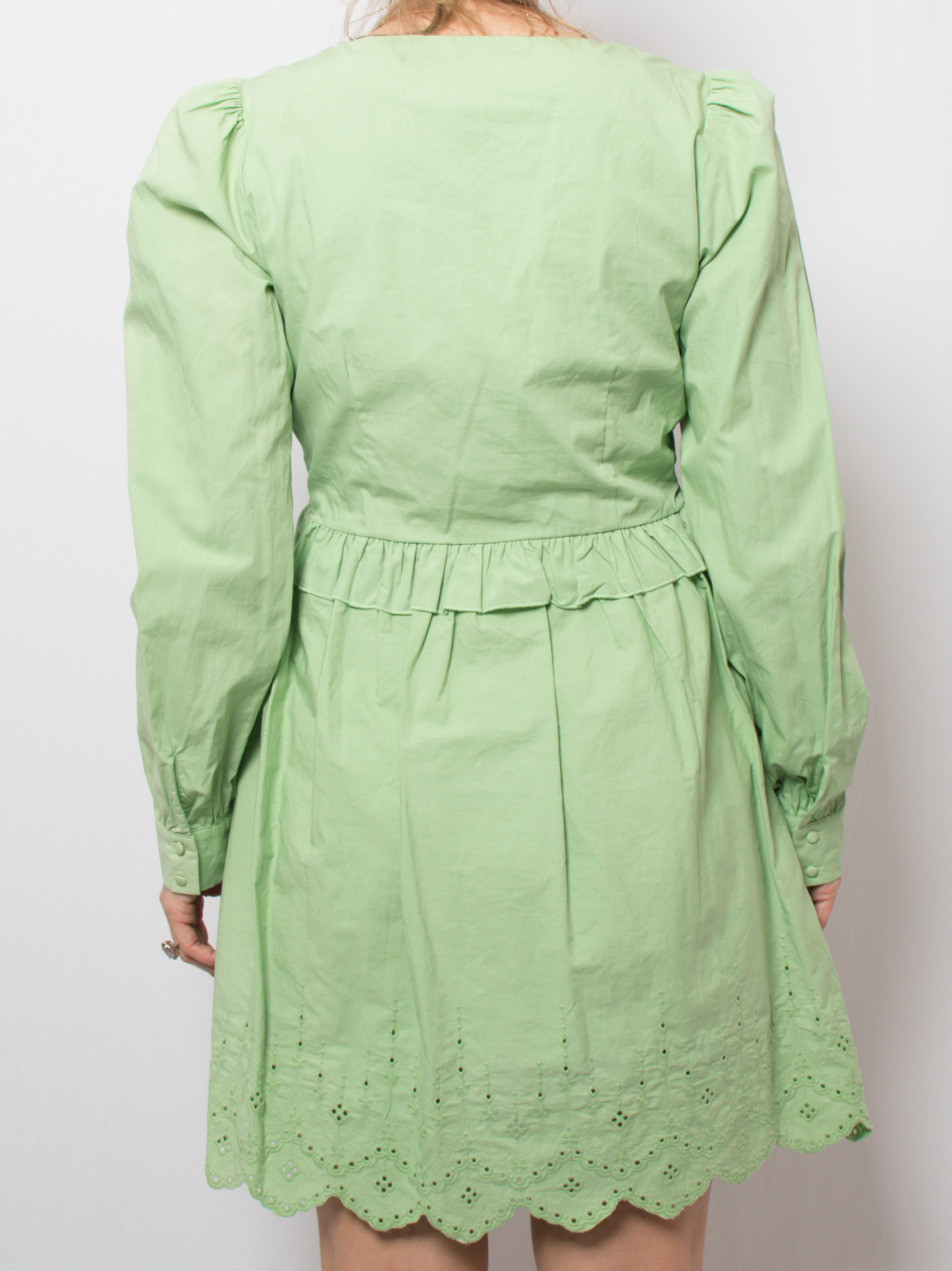 Eyelet Lace Puff Sleeve Mini Dress Eyelet Lace Puff Sleeve Mini Dress - Image 3