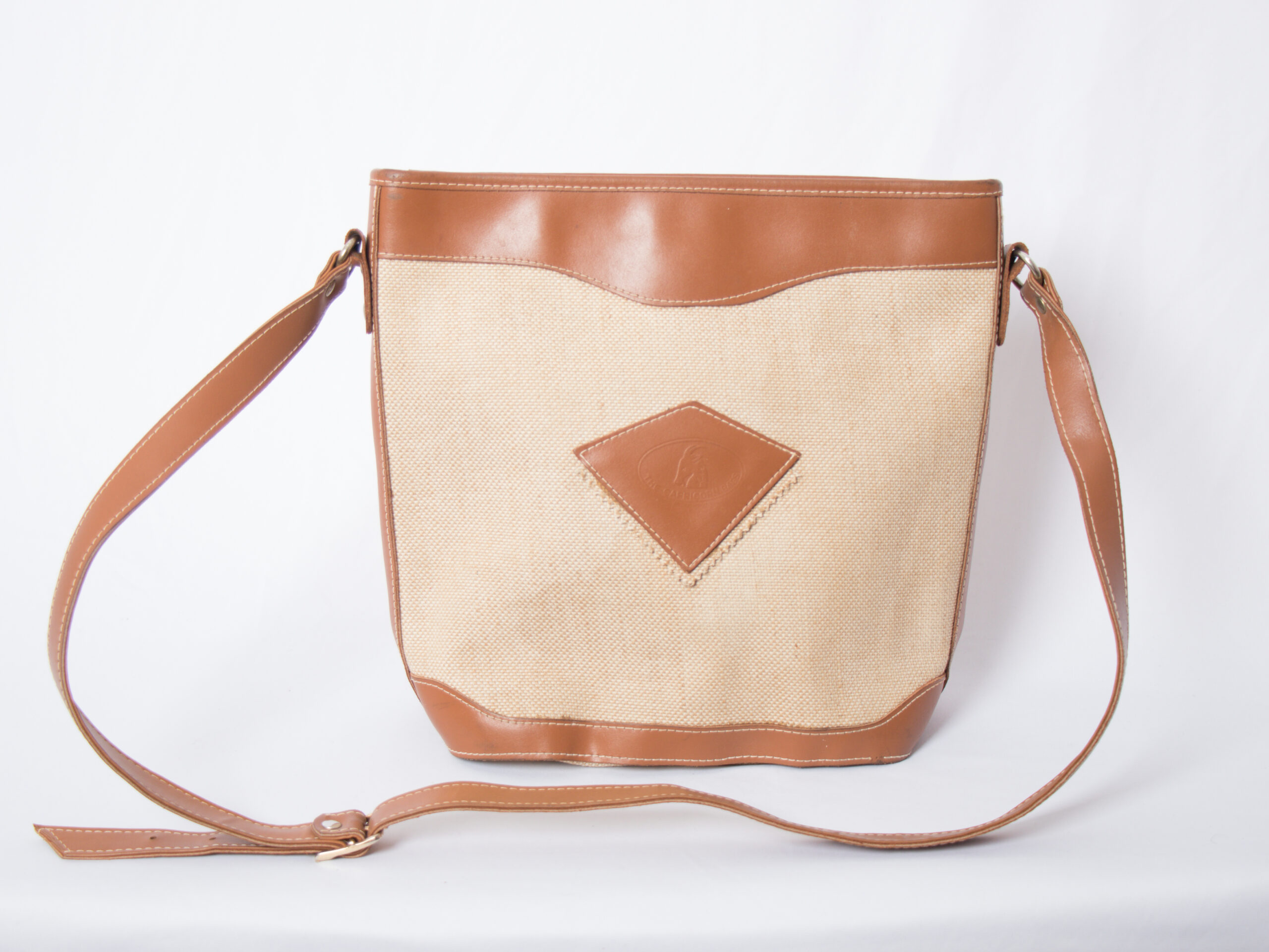 Vintage Safari Canvas Crossbody Bag Faux Leather trim Vintage Safari Canvas Crossbody Bag Faux Leather trim - Image 2