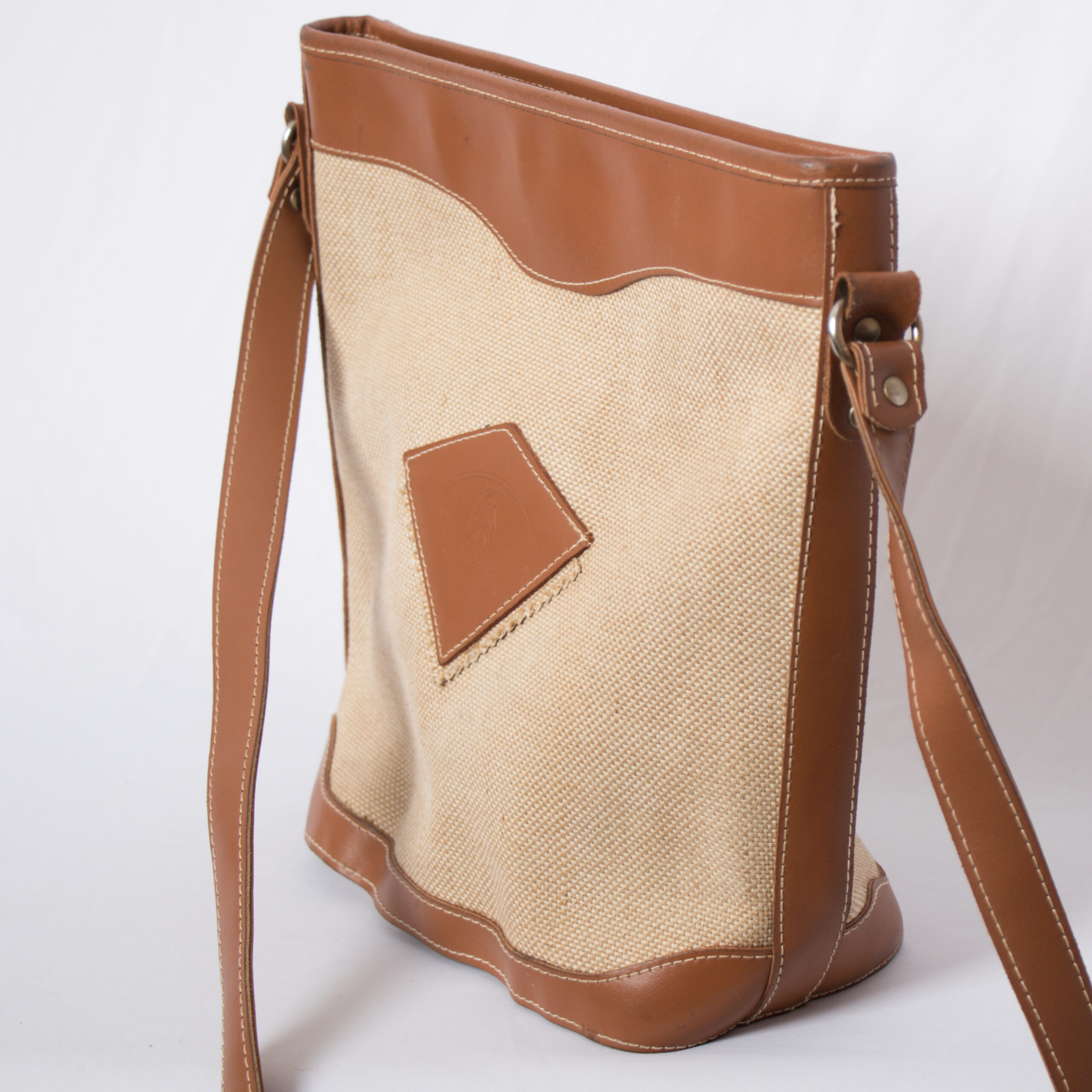 Vintage Safari Canvas Crossbody Bag Faux Leather trim Vintage Safari Canvas Crossbody Bag Faux Leather trim