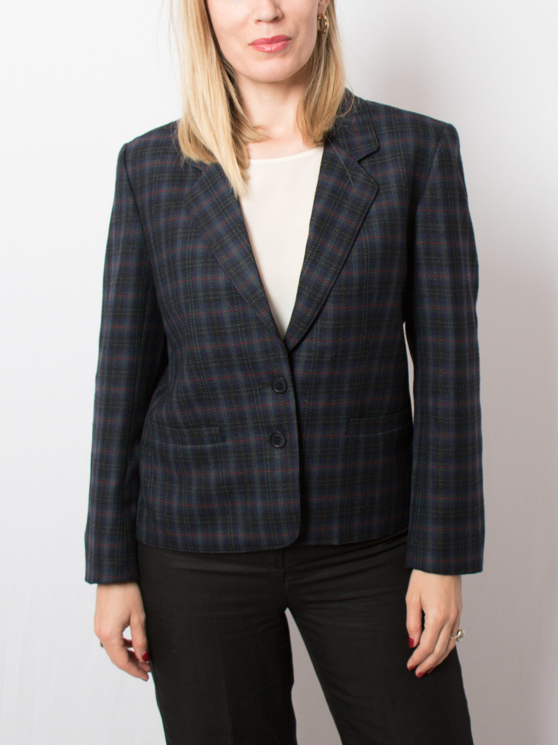 Vintage DINOMODA Plaid Wool Blazer Vintage DINOMODA Plaid Wool Blazer - Image 2