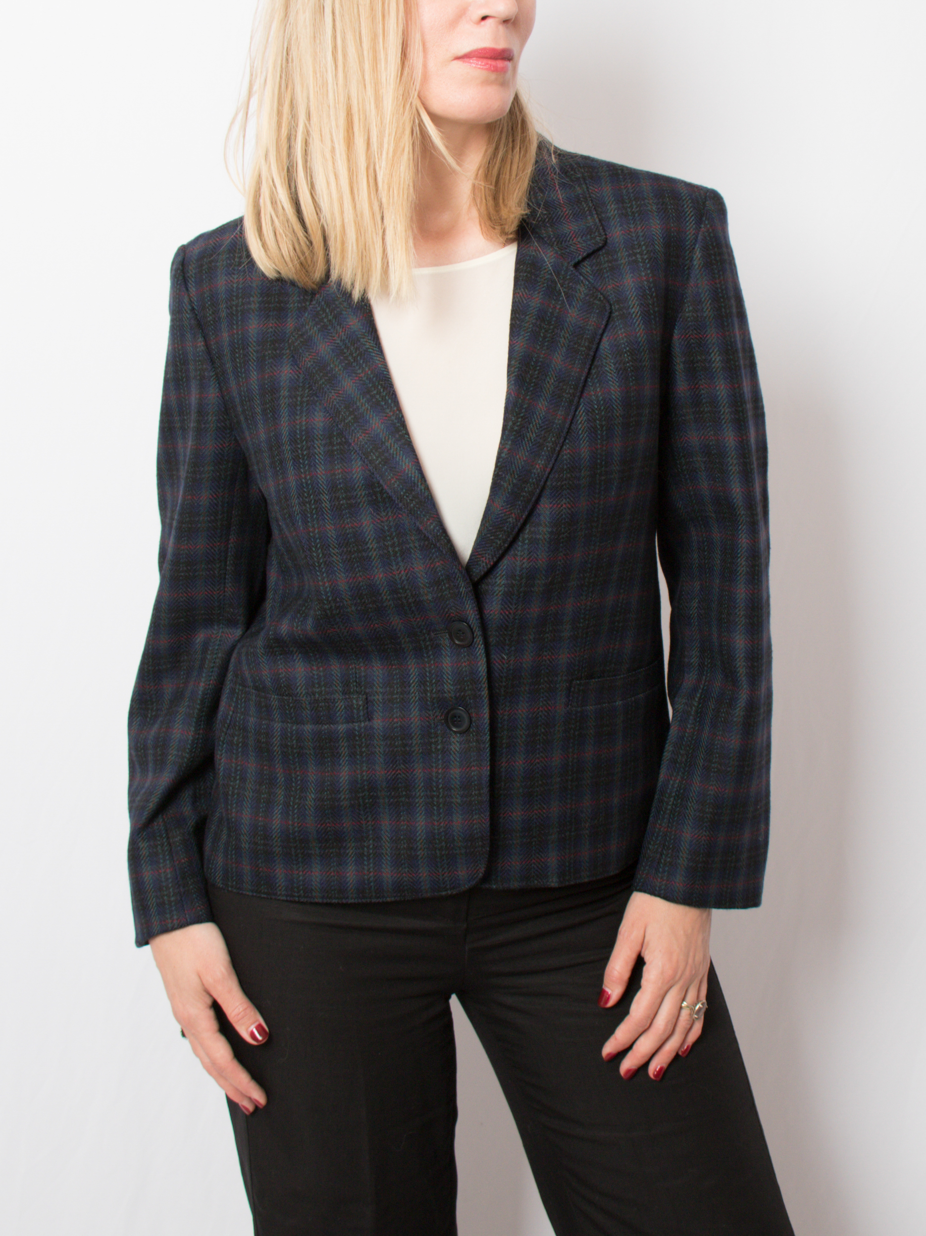 Vintage DINOMODA Plaid Wool Blazer Vintage DINOMODA Plaid Wool Blazer - Image 5