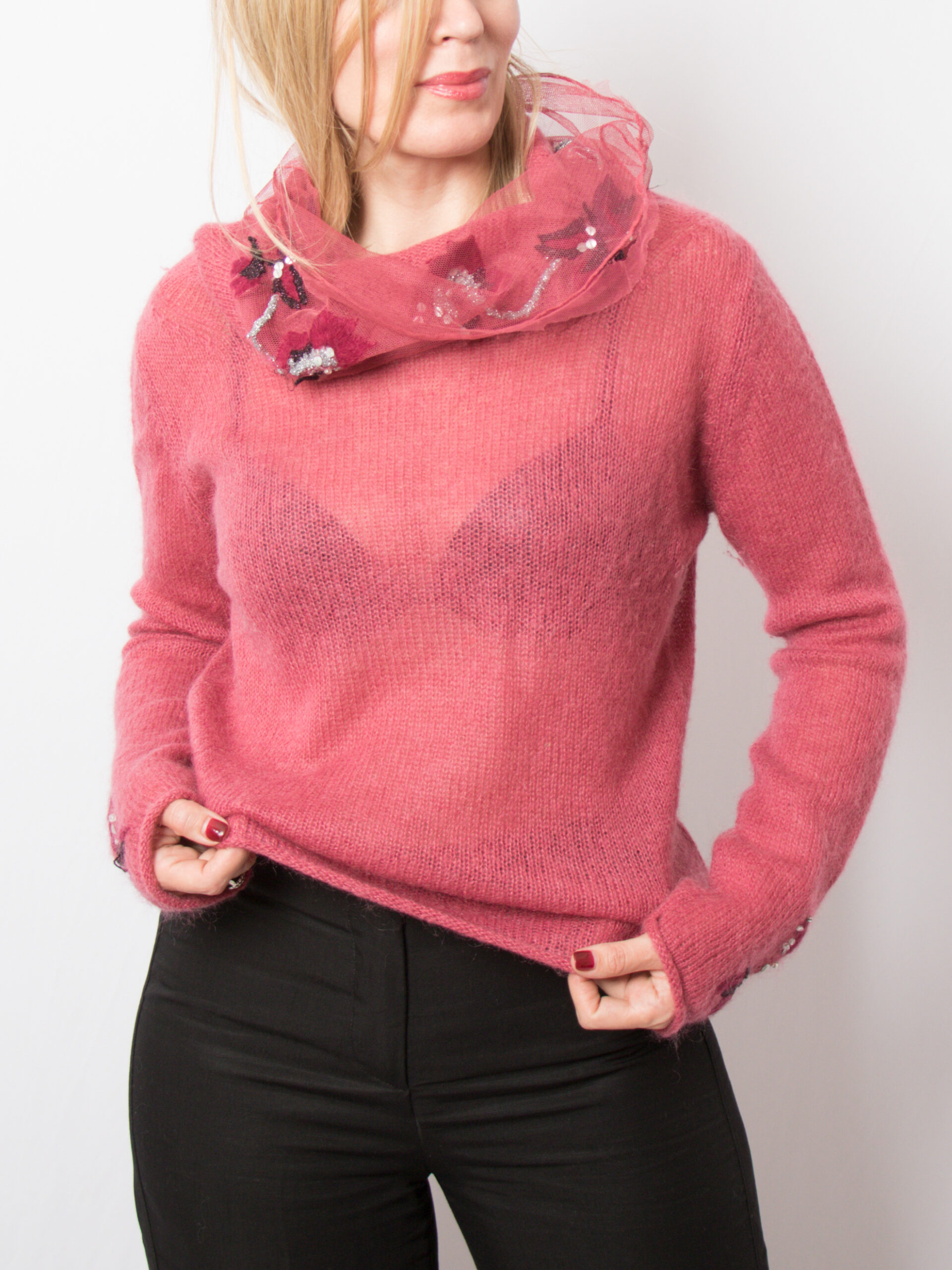Marella Sheer Fuzzy Mohair Sweater Marella Sheer Fuzzy Mohair Sweater