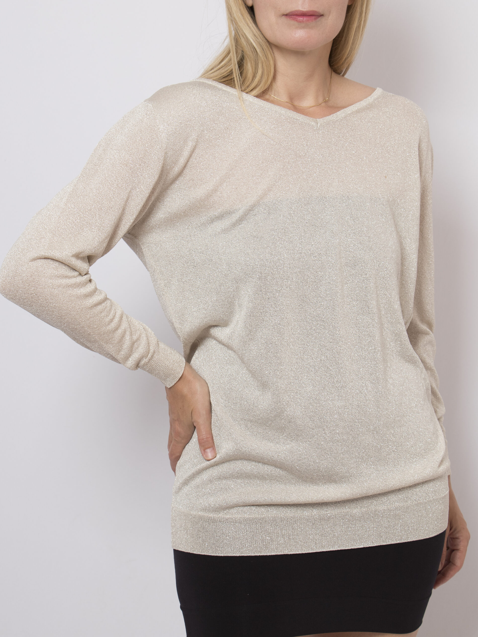 Marella Golden Sheer Knit Sweater Marella Golden Sheer Knit Sweater