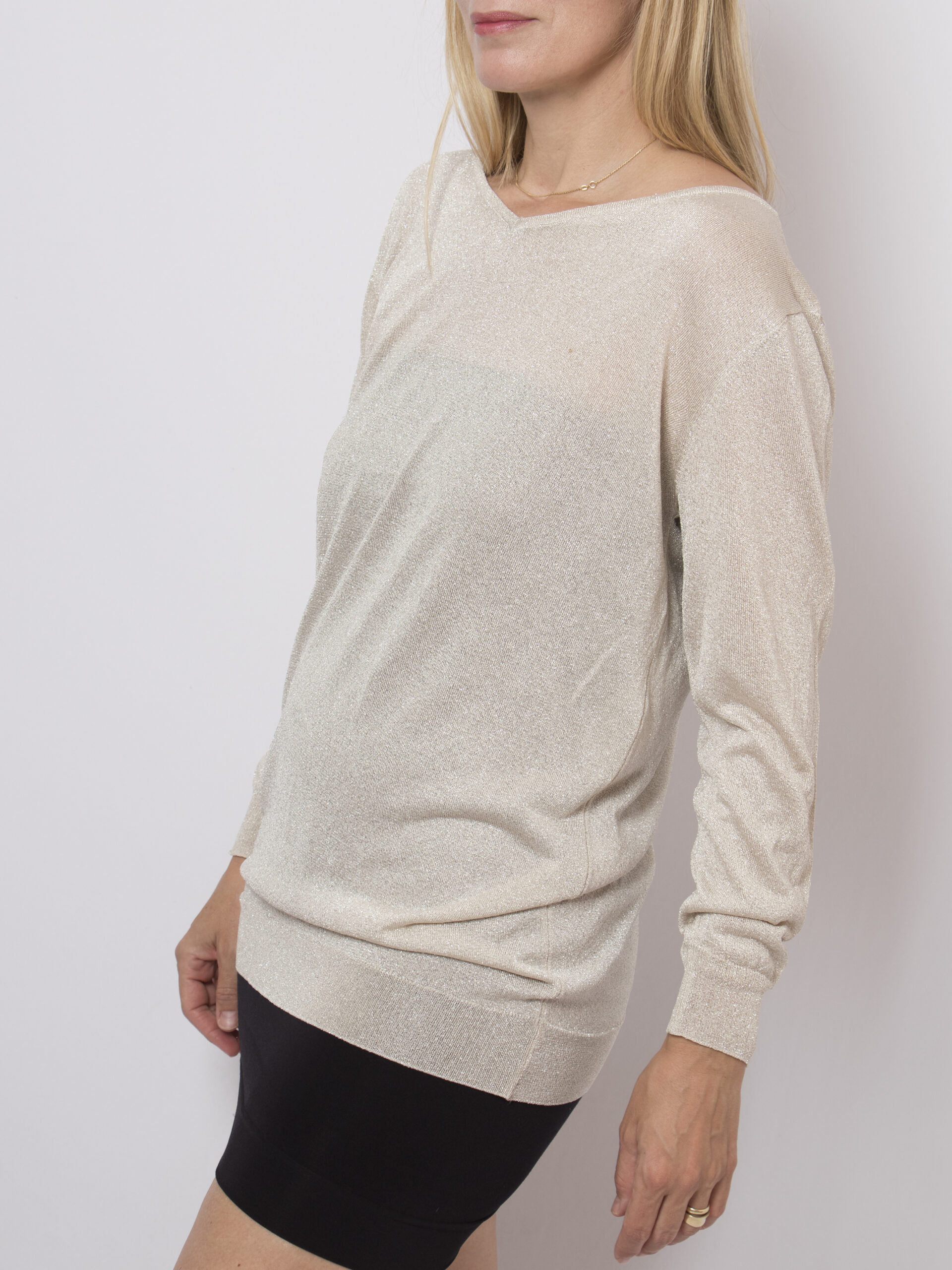 Marella Golden Sheer Knit Sweater Marella Golden Sheer Knit Sweater