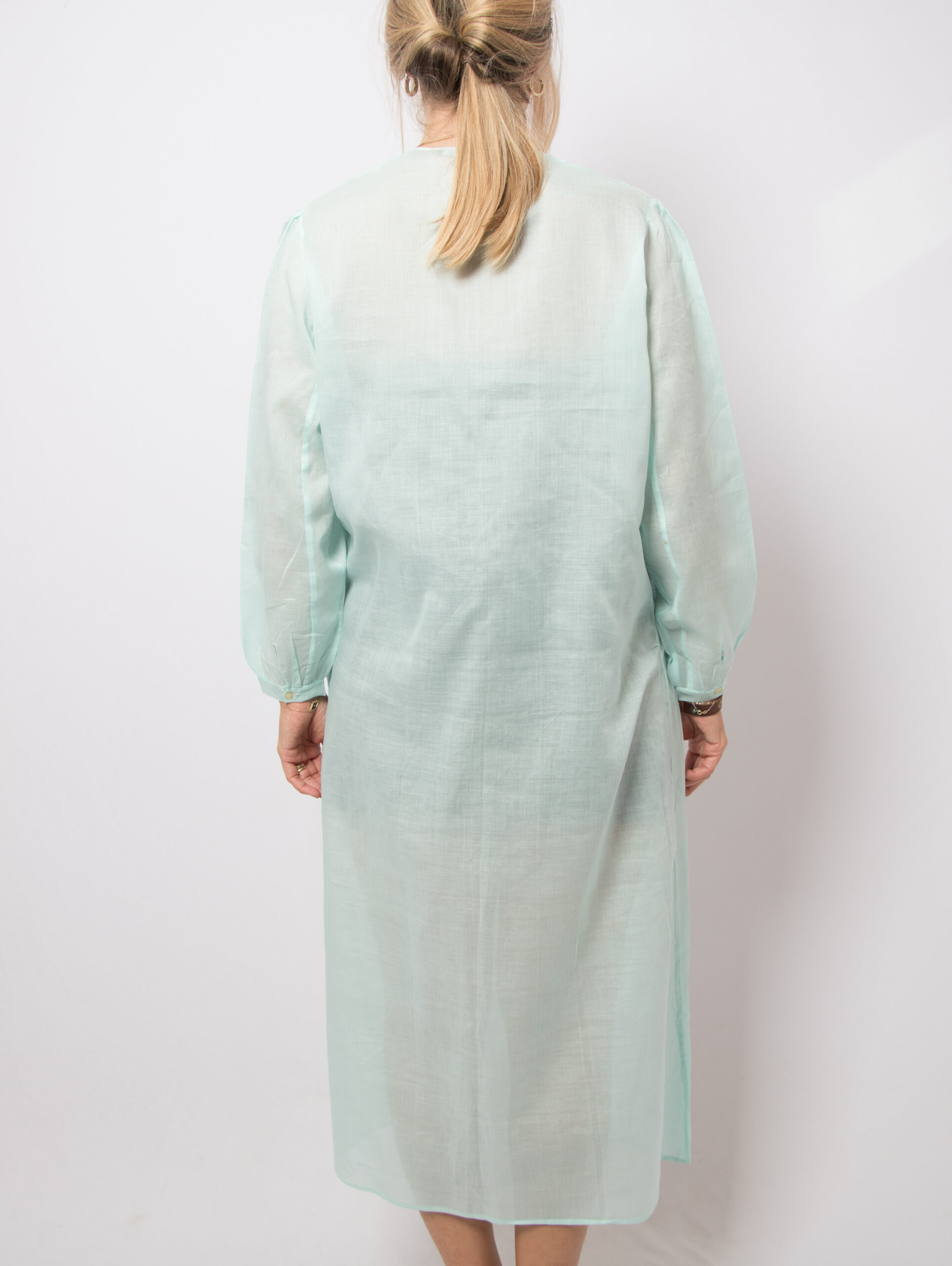 Vintage Long Green Sheer Nightgown Vintage Long Green Sheer Nightgown - Image 4