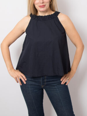Max Co Navy Cotton Tank Top