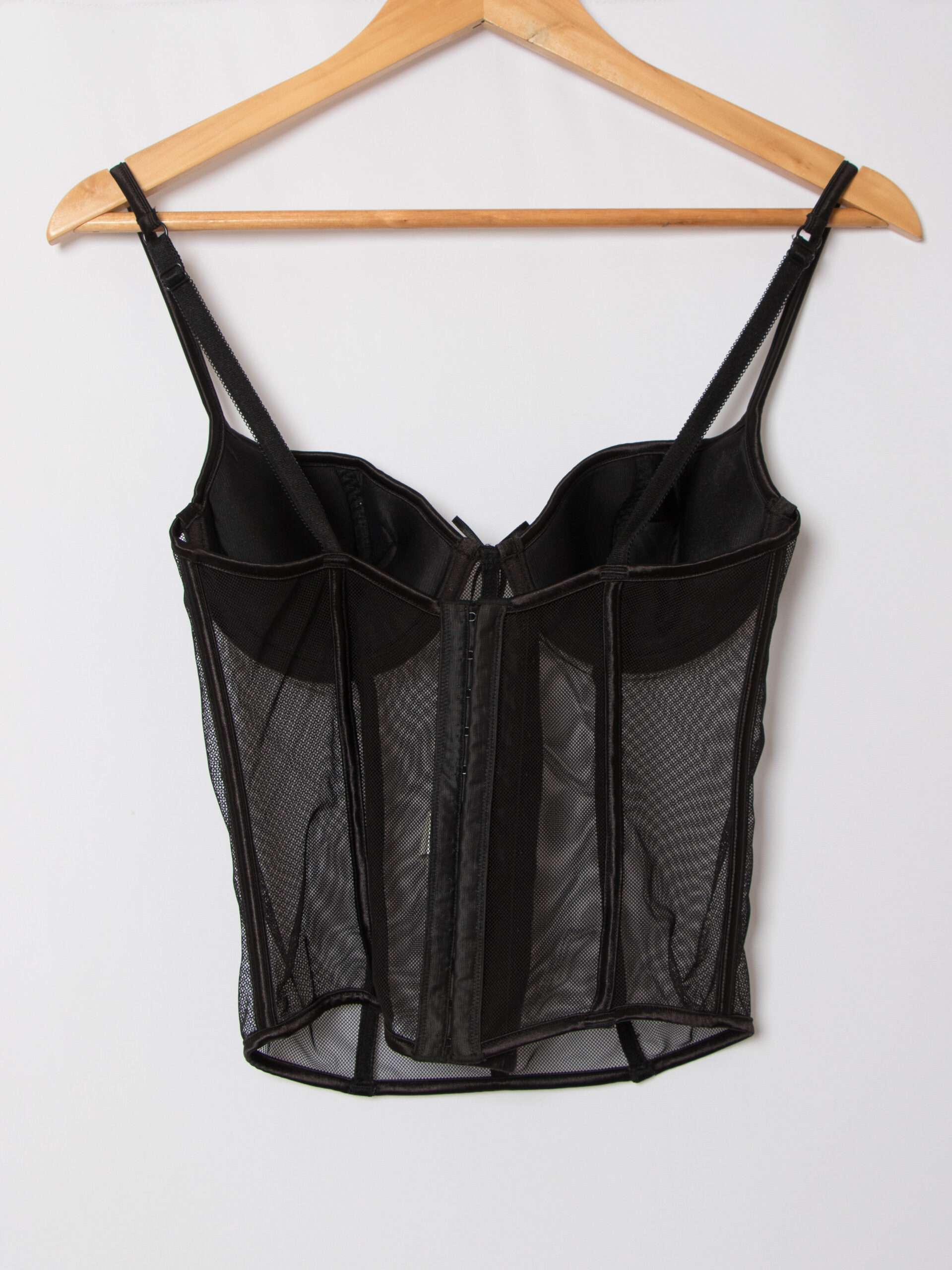 Vintage Black Sheer Corset Bustier Lingerie Top Sze 75 C Vintage Black Sheer Corset Bustier Lingerie Top Sze 75 C - Image 3