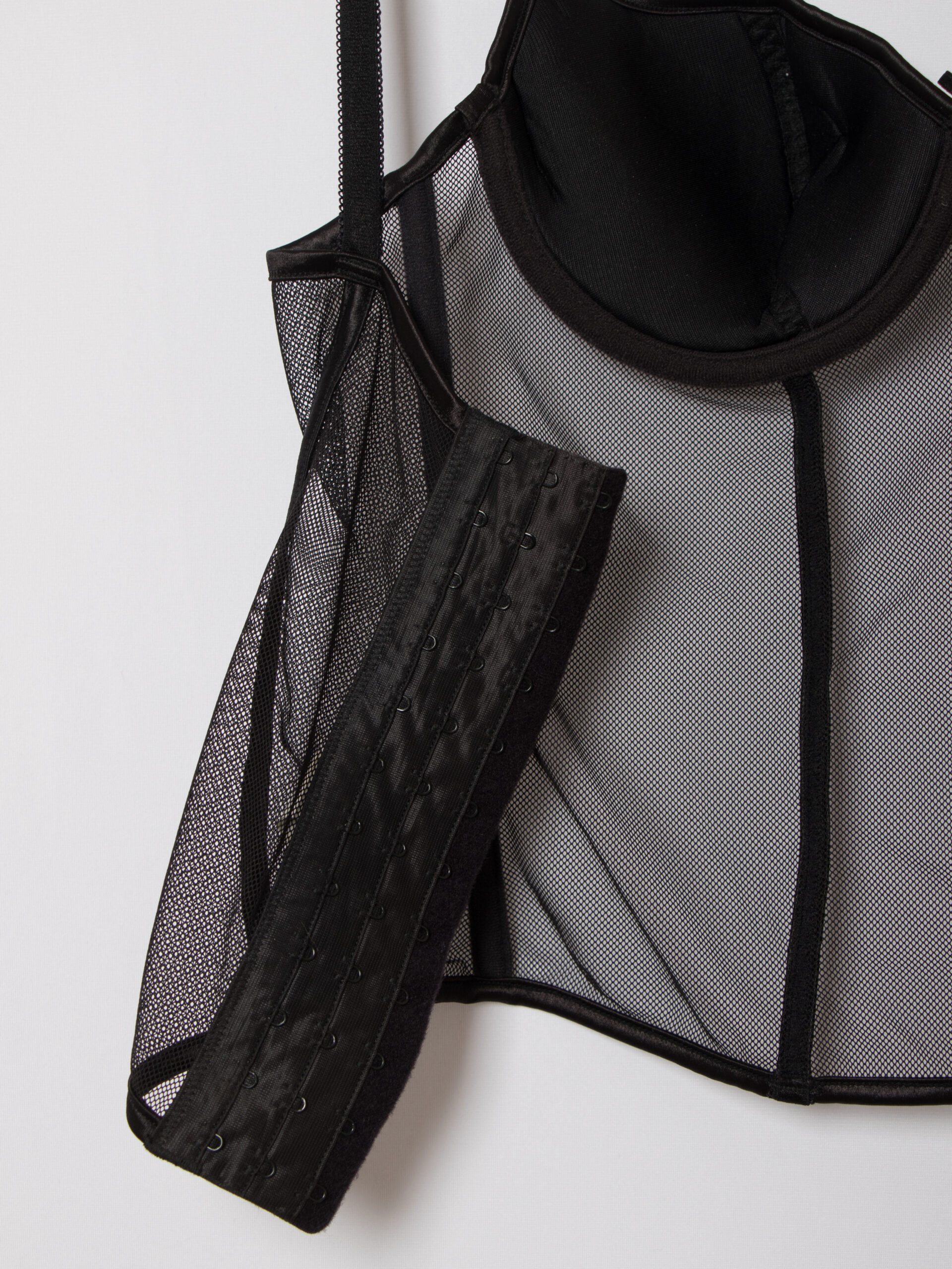 Vintage Black Sheer Corset Bustier Lingerie Top Sze 75 C Vintage Black Sheer Corset Bustier Lingerie Top Sze 75 C - Image 4