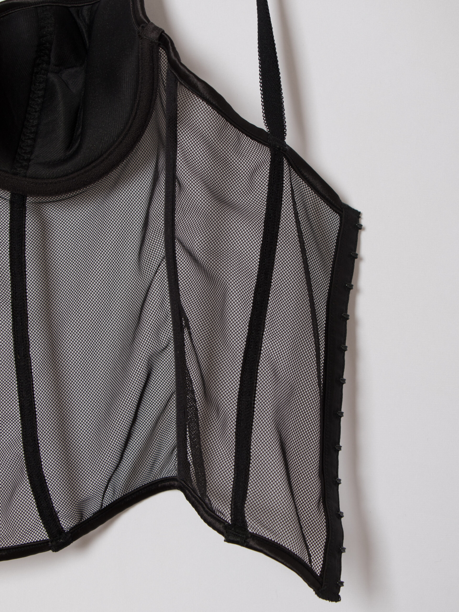 Vintage Black Sheer Corset Bustier Lingerie Top Sze 75 C Vintage Black Sheer Corset Bustier Lingerie Top Sze 75 C - Image 5
