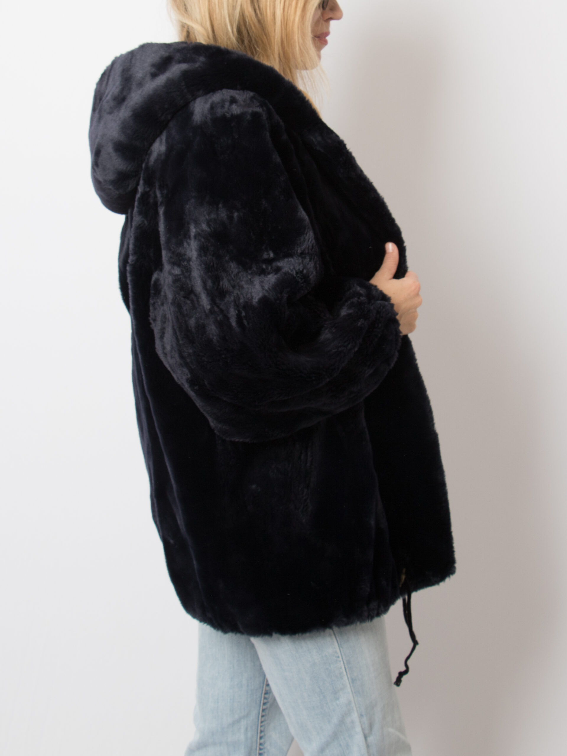 Vintage Hooded Faux Fur Coat Vintage Hooded Faux Fur Coat - Image 4