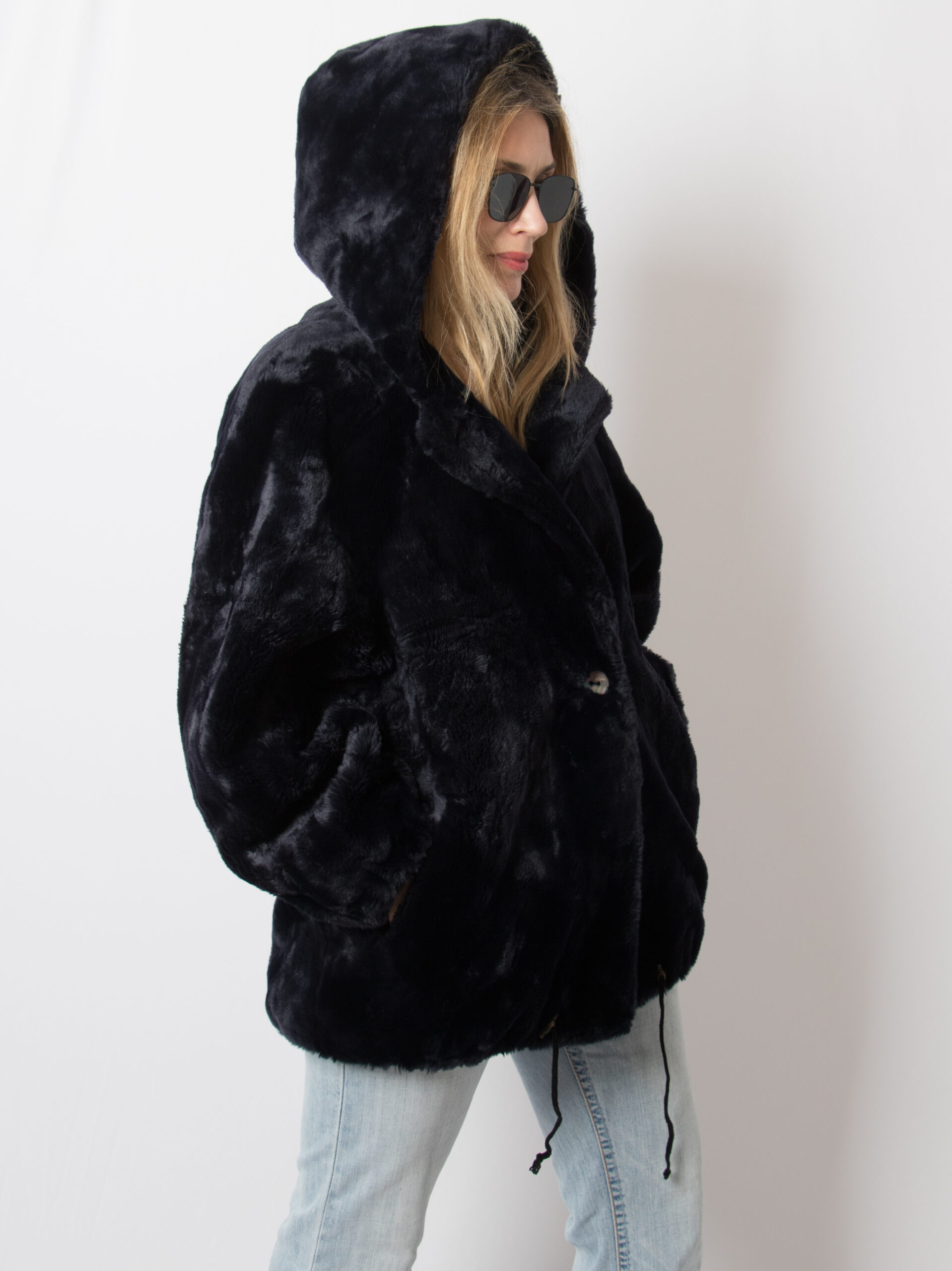Vintage Hooded Faux Fur Coat Vintage Hooded Faux Fur Coat - Image 5