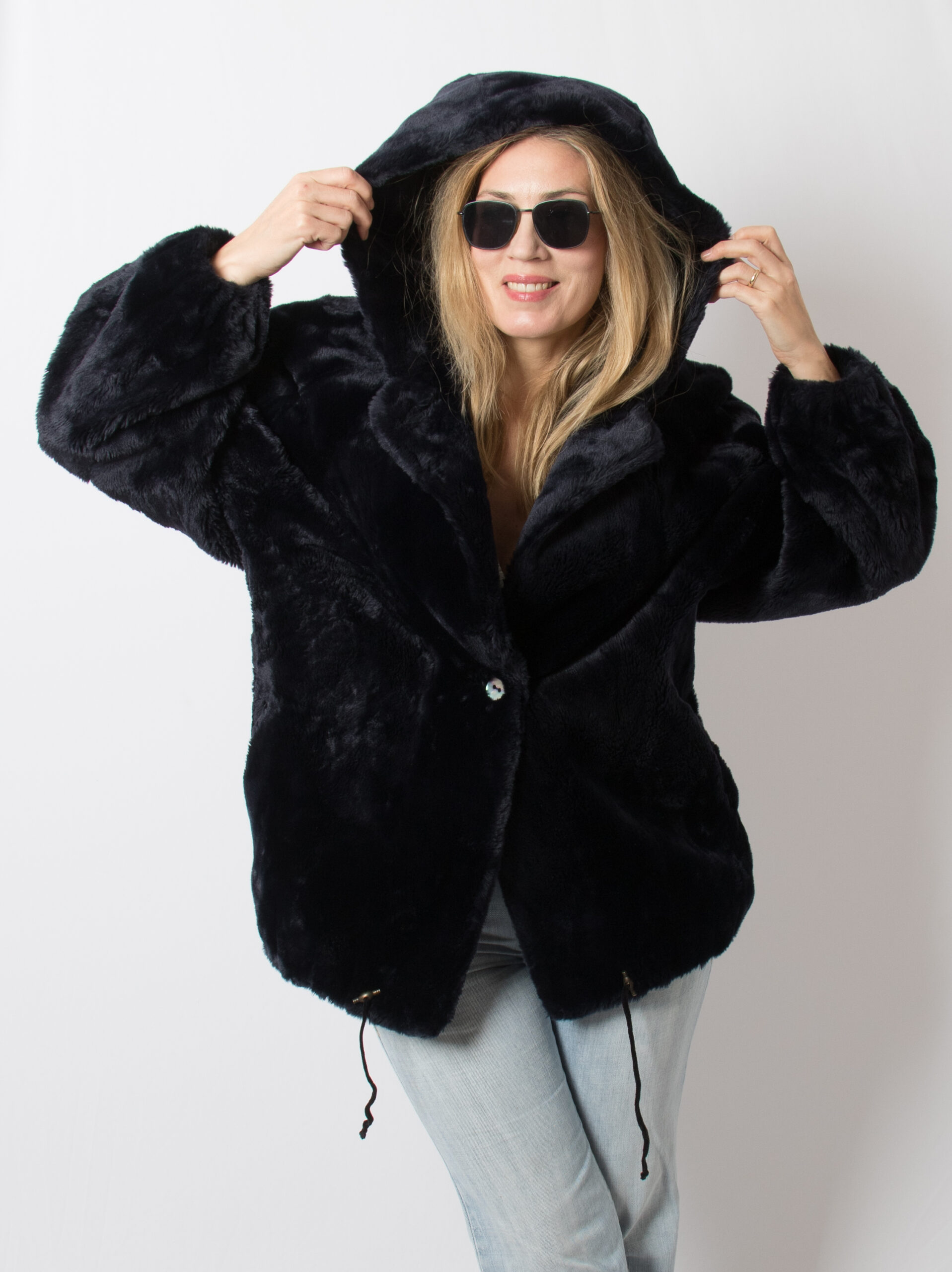 Vintage Hooded Faux Fur Coat Vintage Hooded Faux Fur Coat