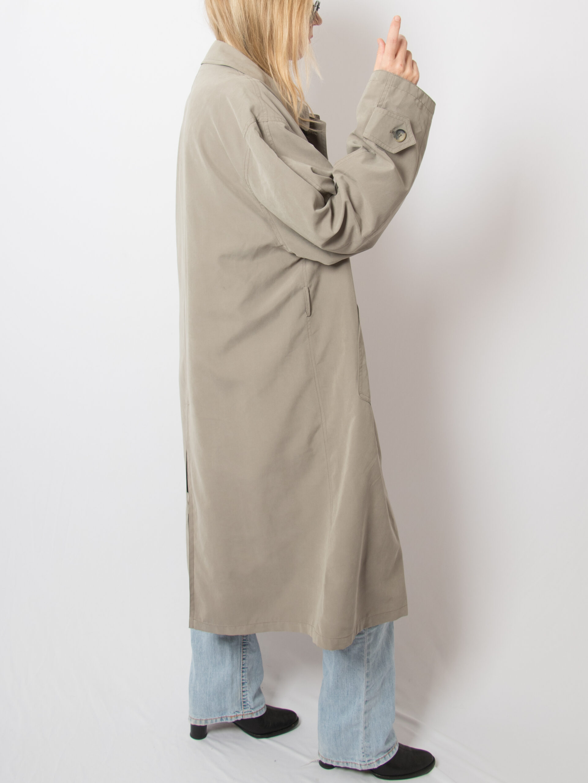 Vintage Taupe Oversized Duster Coat Vintage Taupe Oversized Duster Coat - Image 5