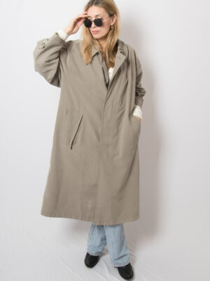 Vintage Taupe Oversized Duster Coat