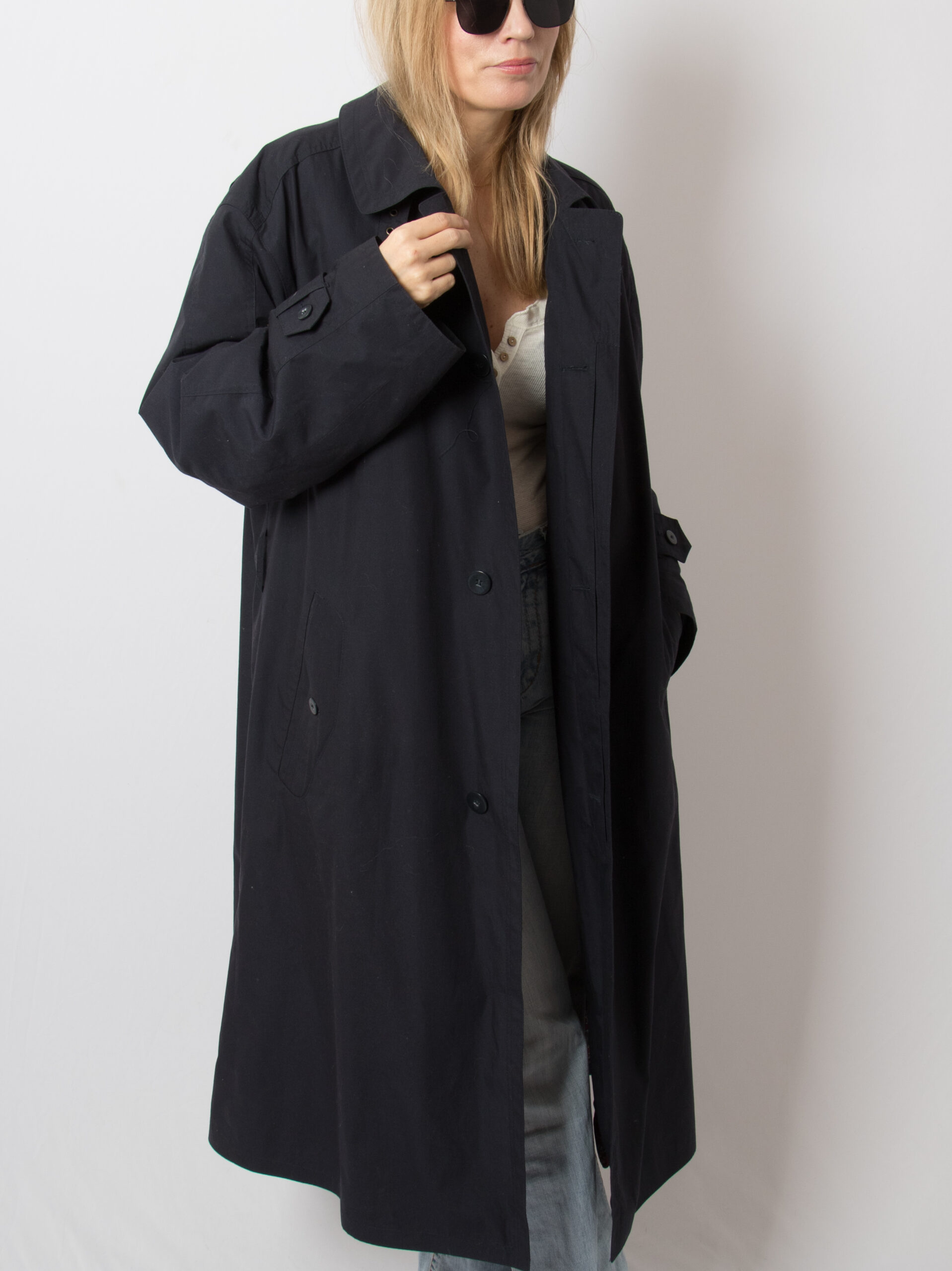 Vintage Navy Oversized Trench Coat Vintage Navy Oversized Trench Coat - Image 2