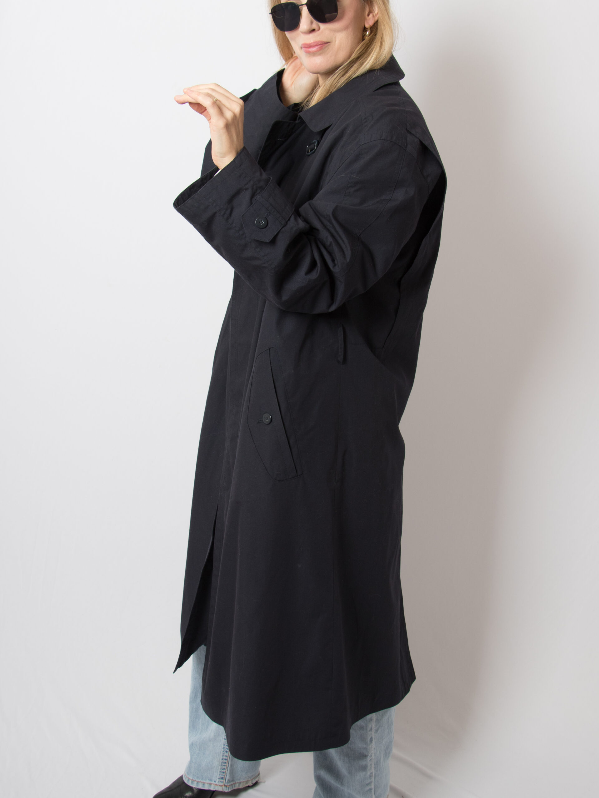Vintage Navy Oversized Trench Coat Vintage Navy Oversized Trench Coat - Image 4