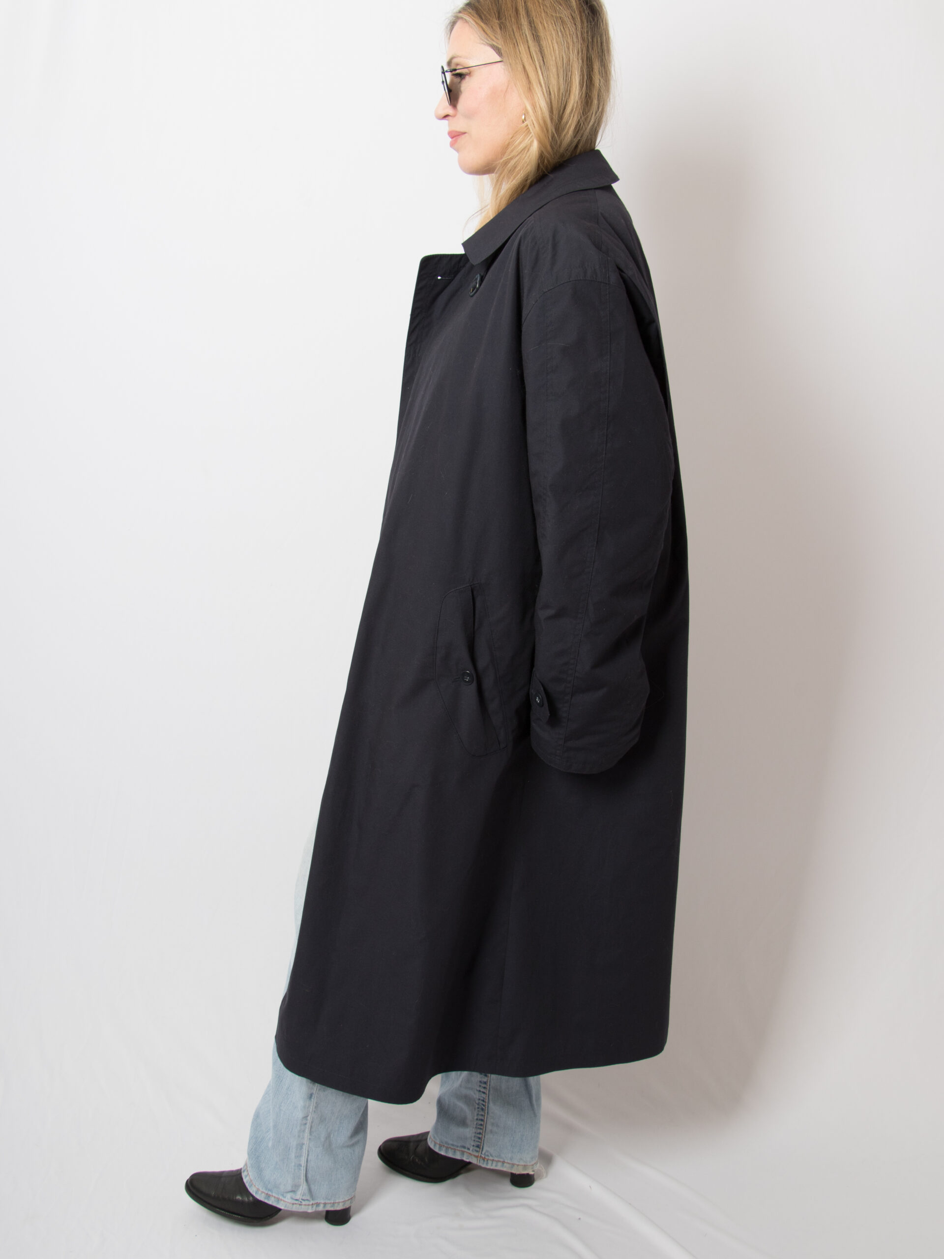 Vintage Navy Oversized Trench Coat Vintage Navy Oversized Trench Coat - Image 5