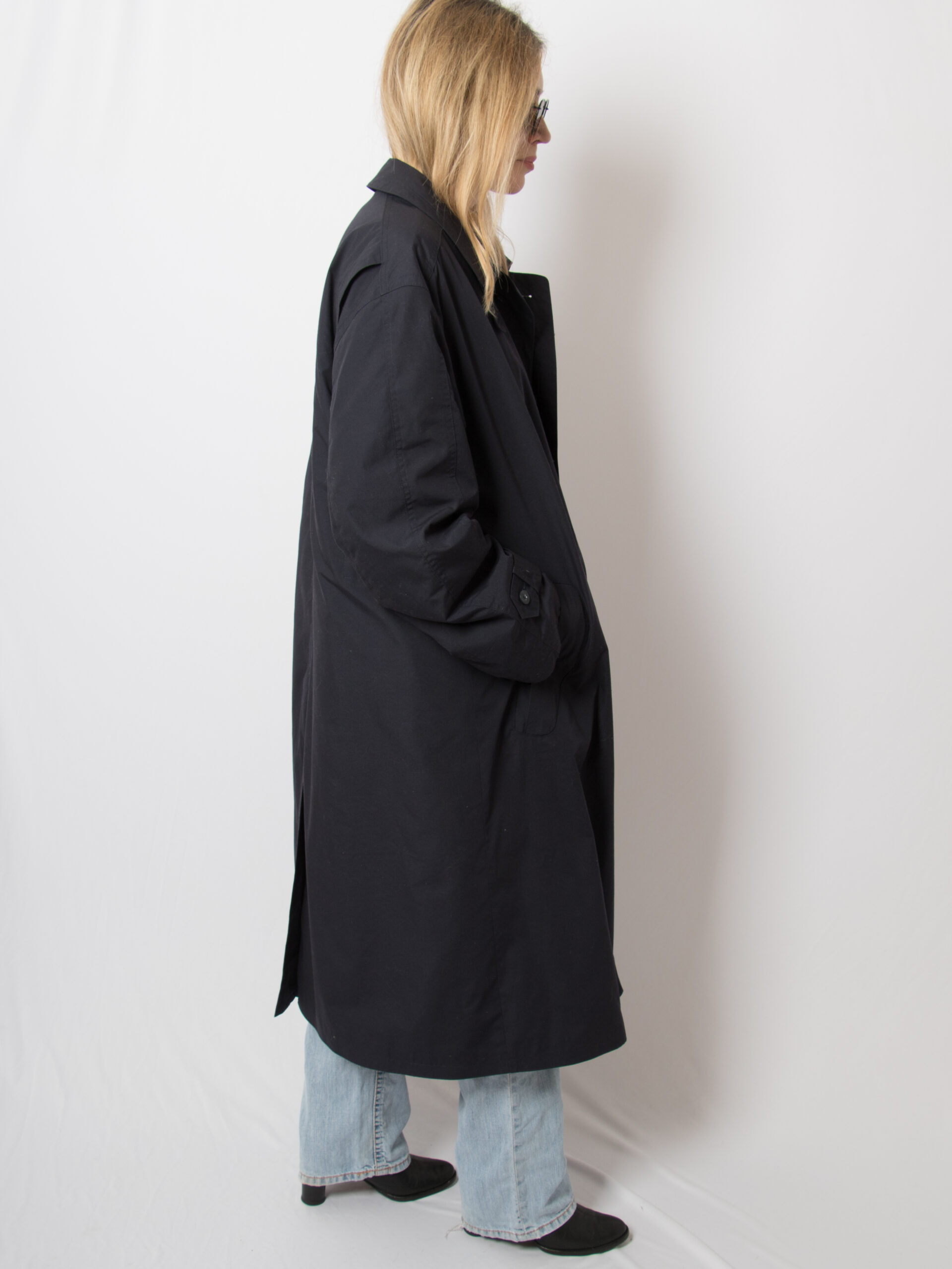 Vintage Navy Oversized Trench Coat Vintage Navy Oversized Trench Coat - Image 7