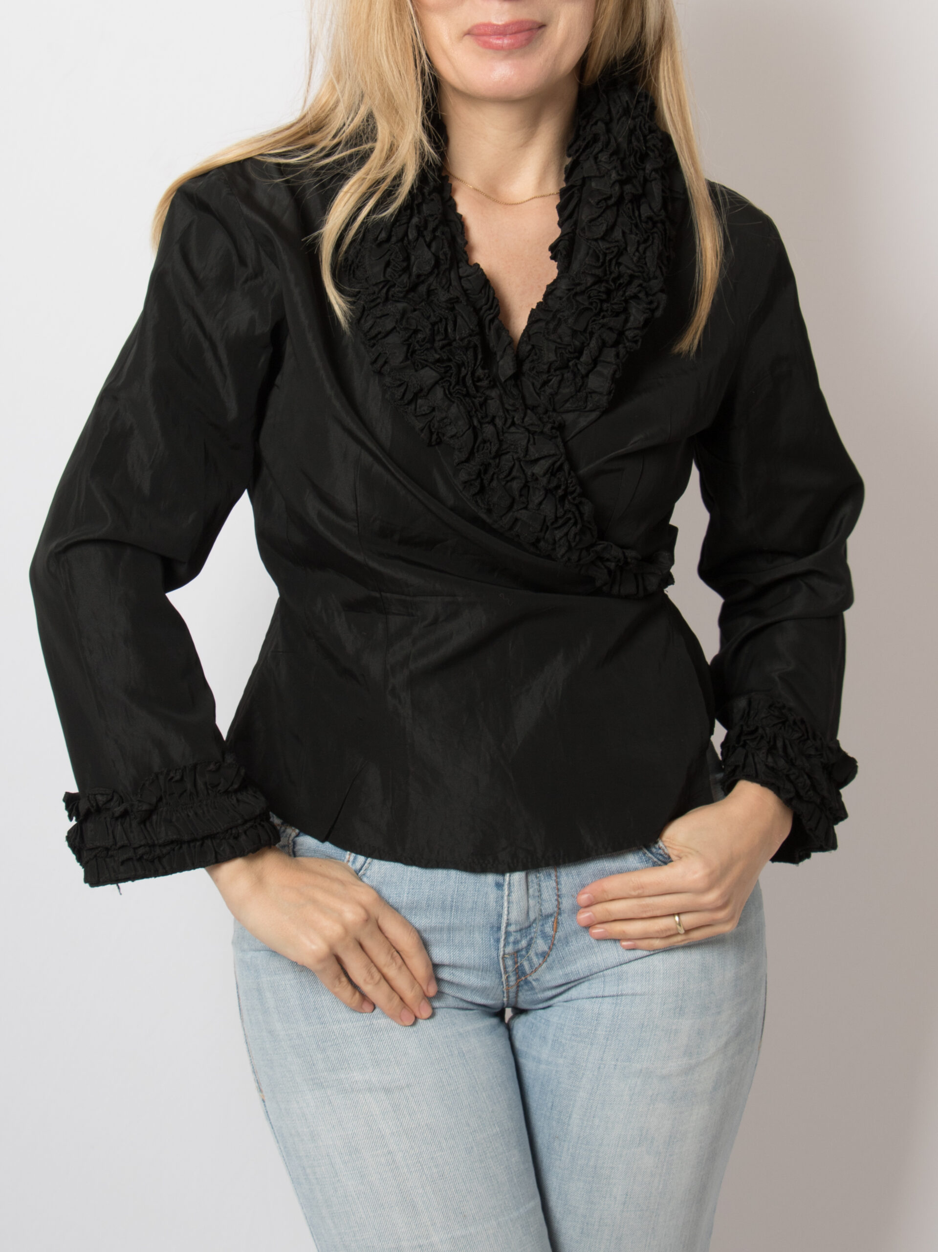 Vintage Black Wrap Blouse Vintage Black Wrap Blouse