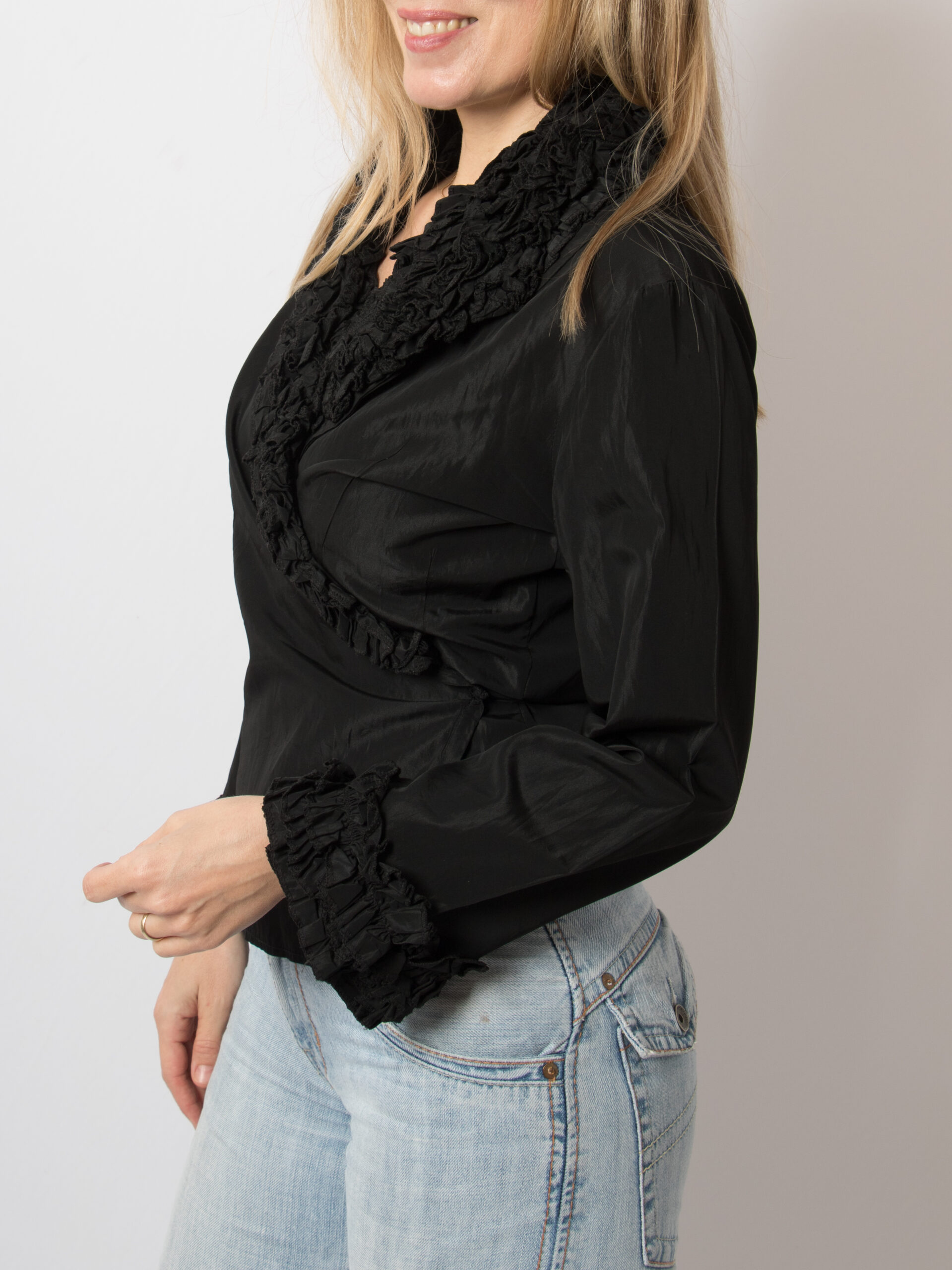 Vintage Black Wrap Blouse Vintage Black Wrap Blouse - Image 2