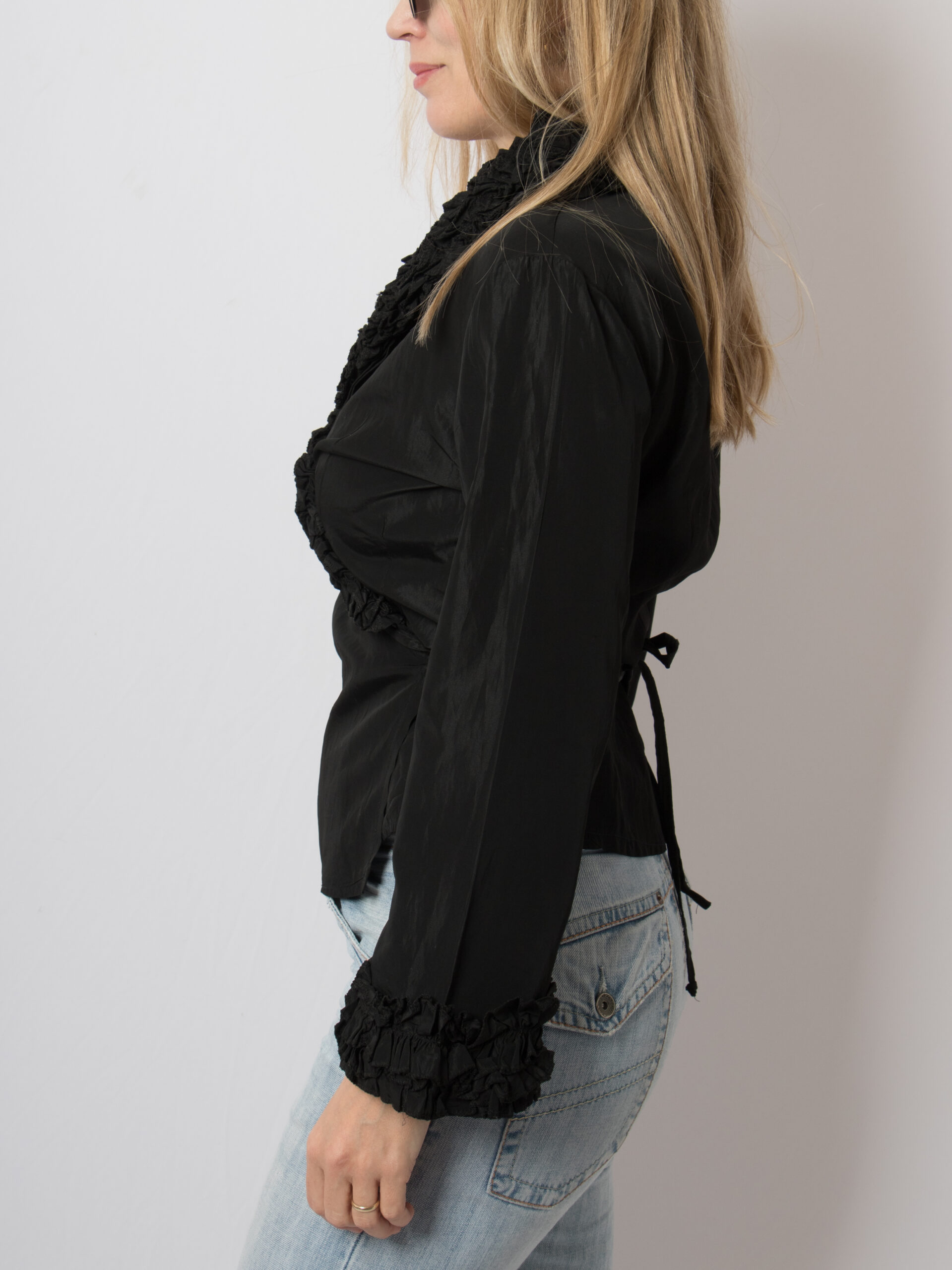 Vintage Black Wrap Blouse Vintage Black Wrap Blouse - Image 3