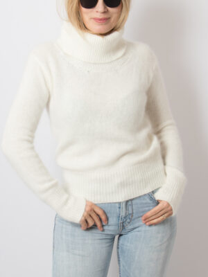 White Angora Turtleneck Sweater