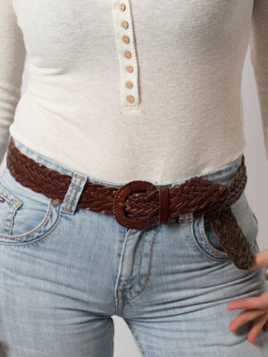 Vintage Braided Leather Belt