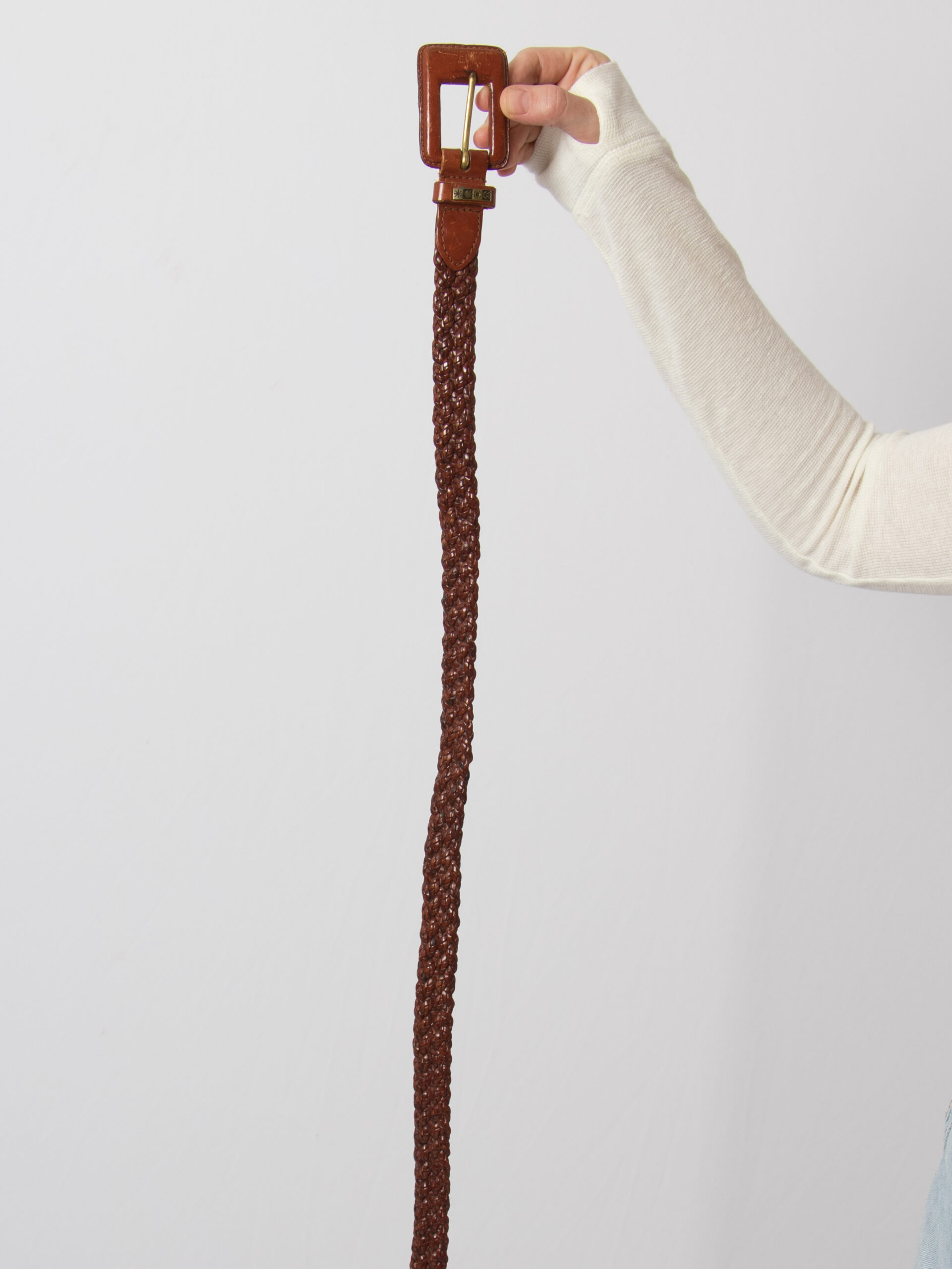 Vintage Thin Braided Leather Belt Vintage Thin Braided Leather Belt - Image 2