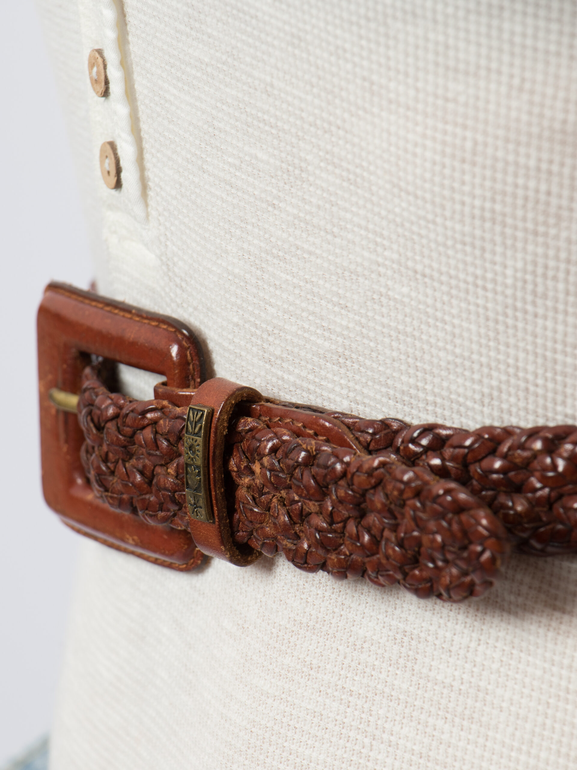 Vintage Thin Braided Leather Belt Vintage Thin Braided Leather Belt - Image 5