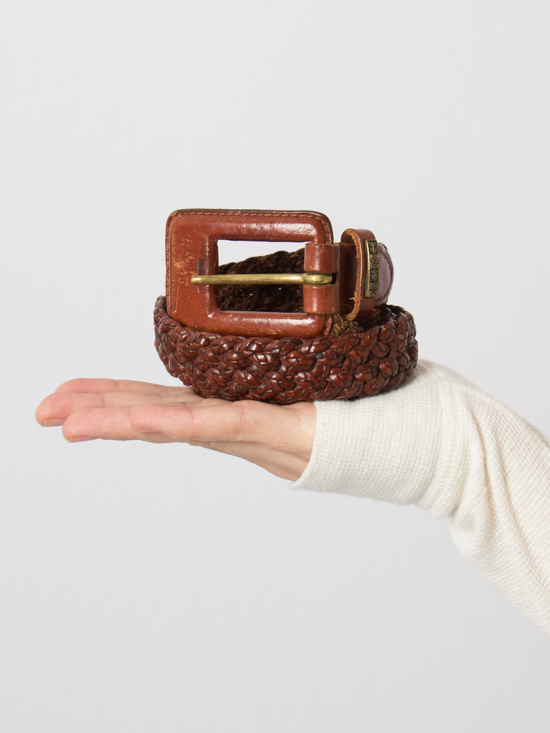 Vintage Thin Braided Leather Belt Vintage Thin Braided Leather Belt