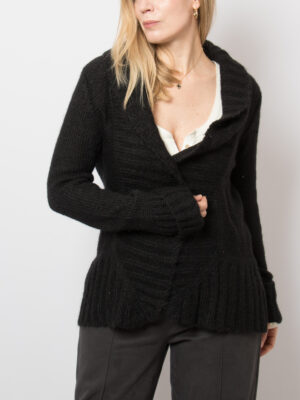 Vintage Black Mohair Cocoon Cardigan