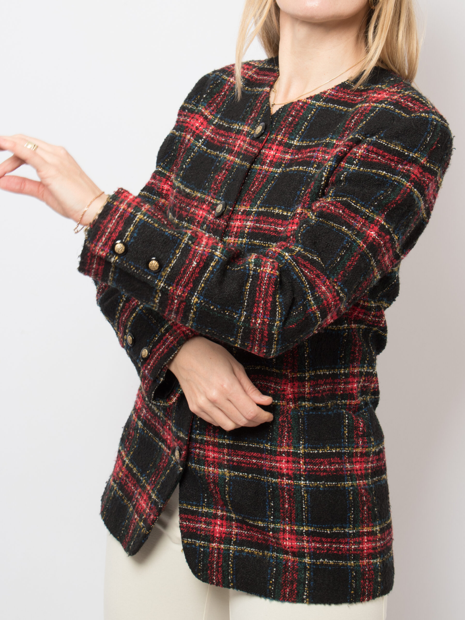 HERITAGE Vintage Tartan Bouclé Blazer HERITAGE Vintage Tartan Bouclé Blazer - Image 2