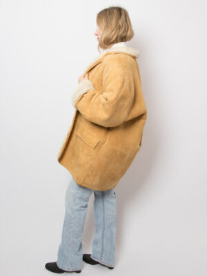 Vintage Honey Camel Shearling Coat