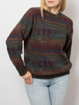 Vintage Merino Wool Geometric Sweater
