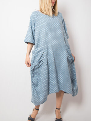 Vintage Oversized Polka Linen Dress