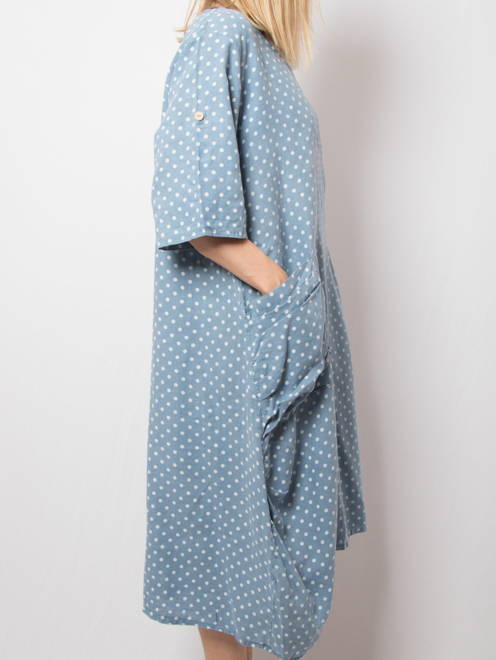 Vintage Oversized Polka Linen Dress Vintage Oversized Polka Linen Dress - Image 3