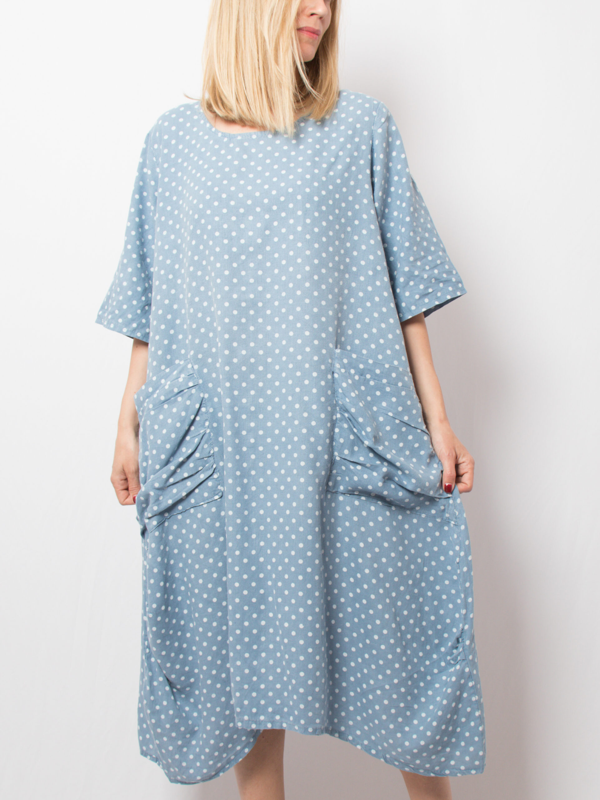Vintage Oversized Polka Linen Dress Vintage Oversized Polka Linen Dress - Image 4