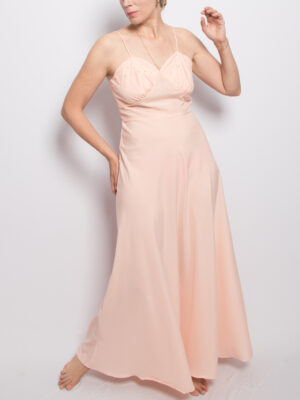Vintage Peach Long Slip Nightgown