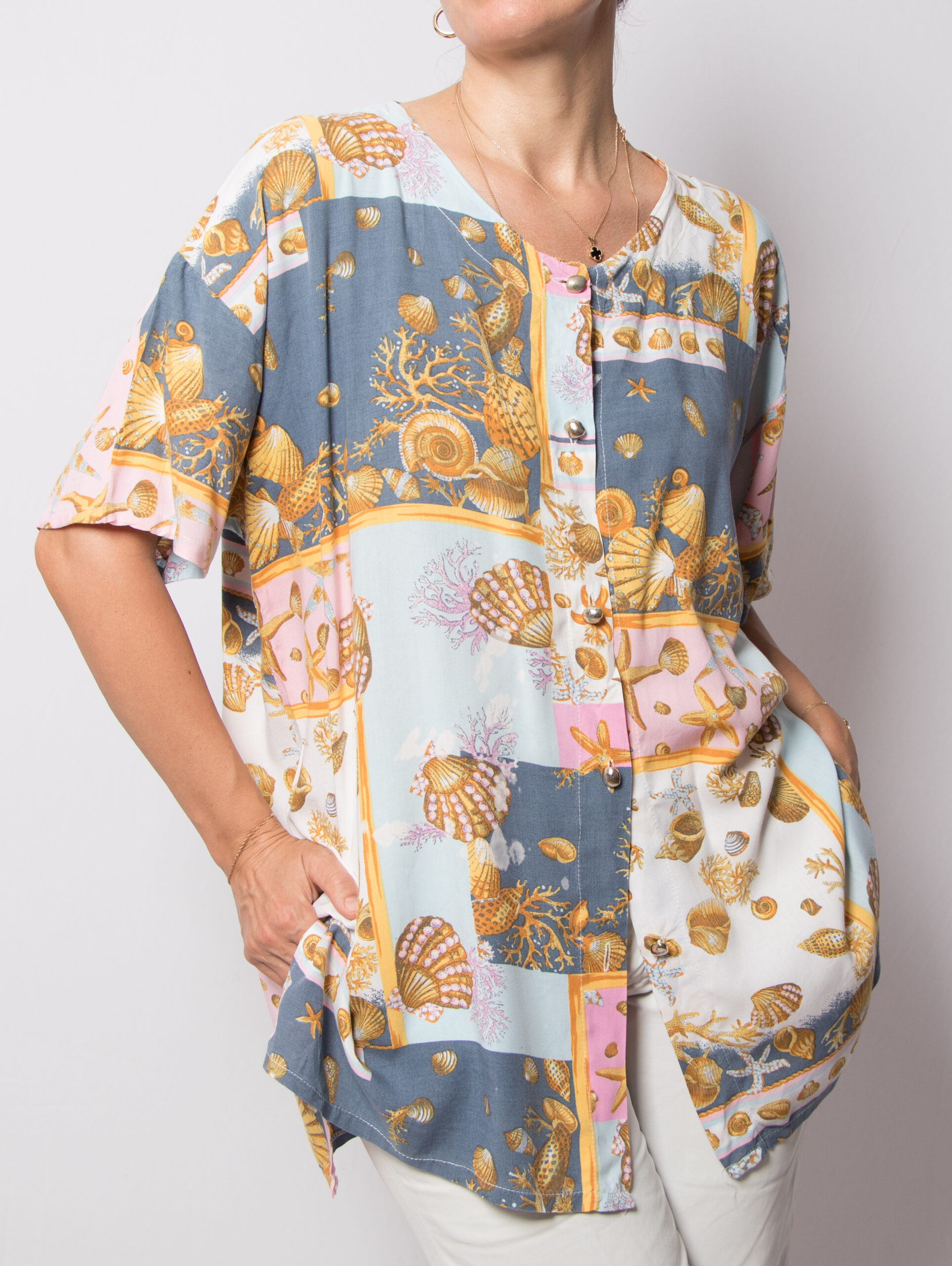 90s Underwater Print Oversized Shirt 90s Underwater Print Oversized Shirt - Image 4