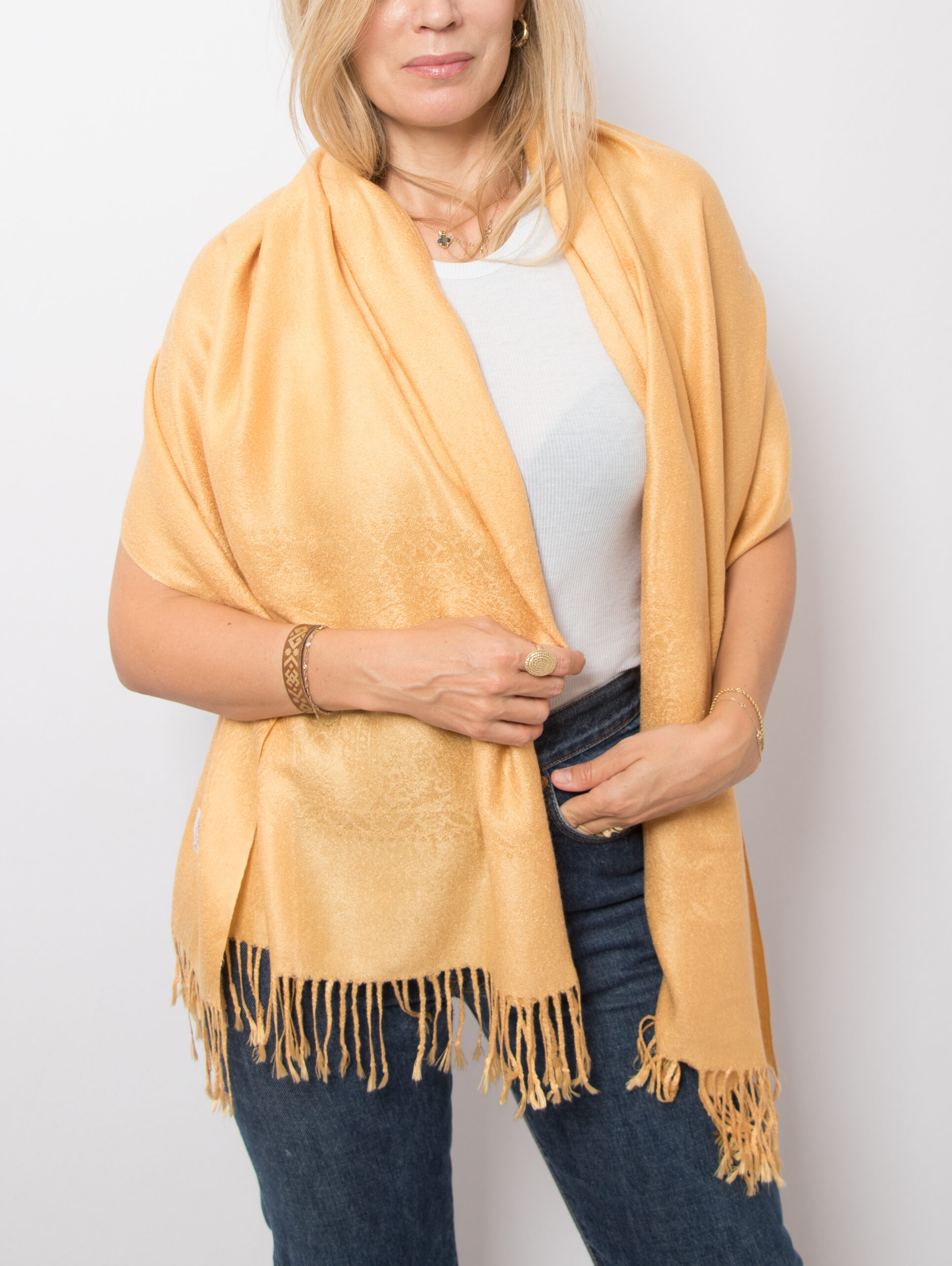 Vintage Pashmina Shawl Cashmere Silk Vintage Pashmina Shawl Cashmere Silk - Image 3