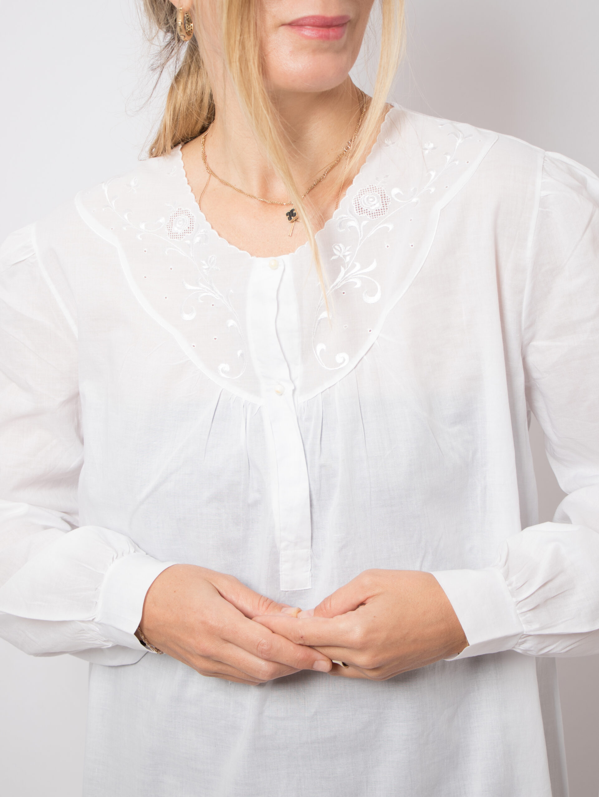 Vintage Long White Cotton Nightgown Vintage Long White Cotton Nightgown