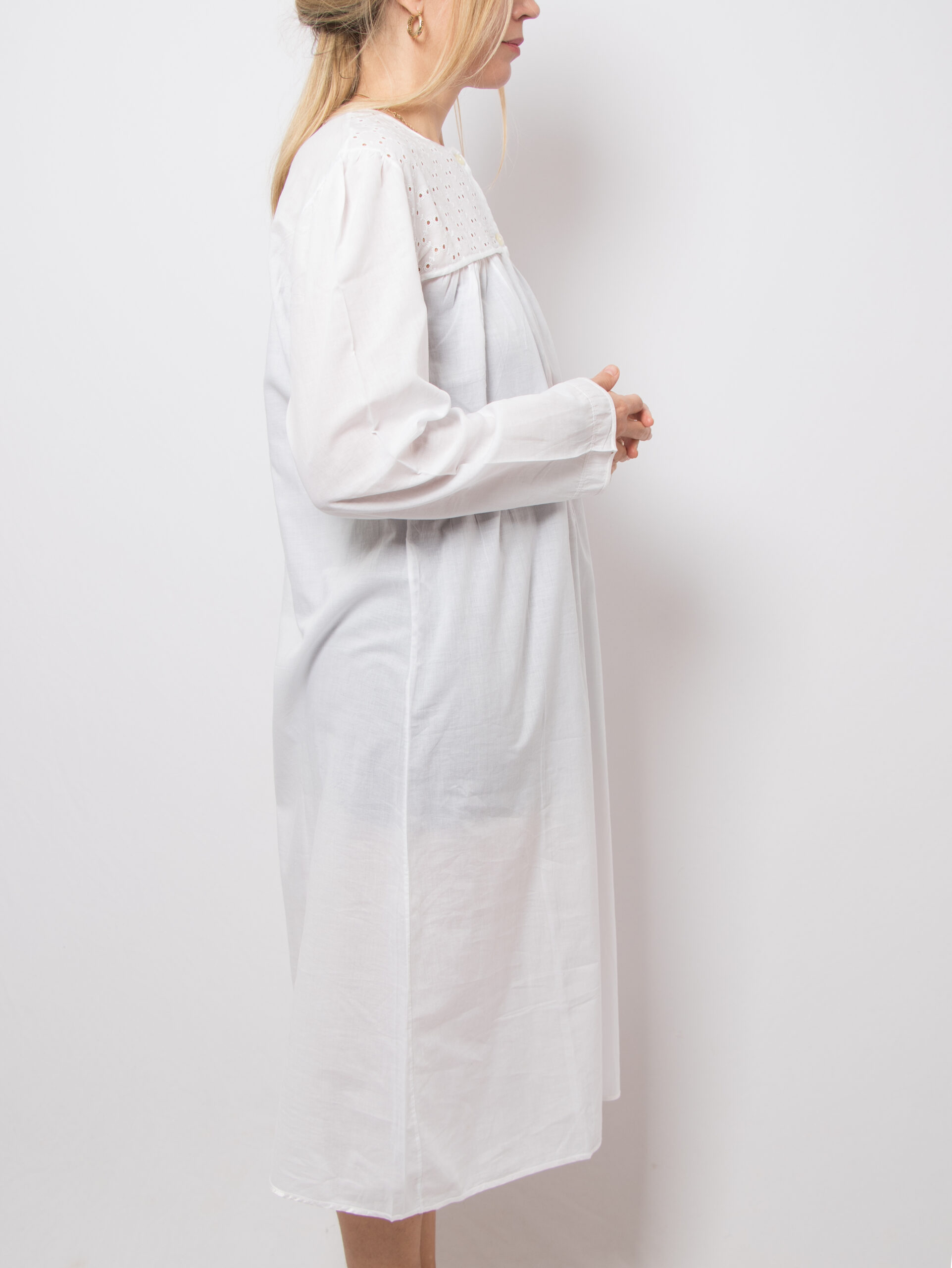 Vintage Long White Cotton Nightgown Vintage Long White Cotton Nightgown - Image 6