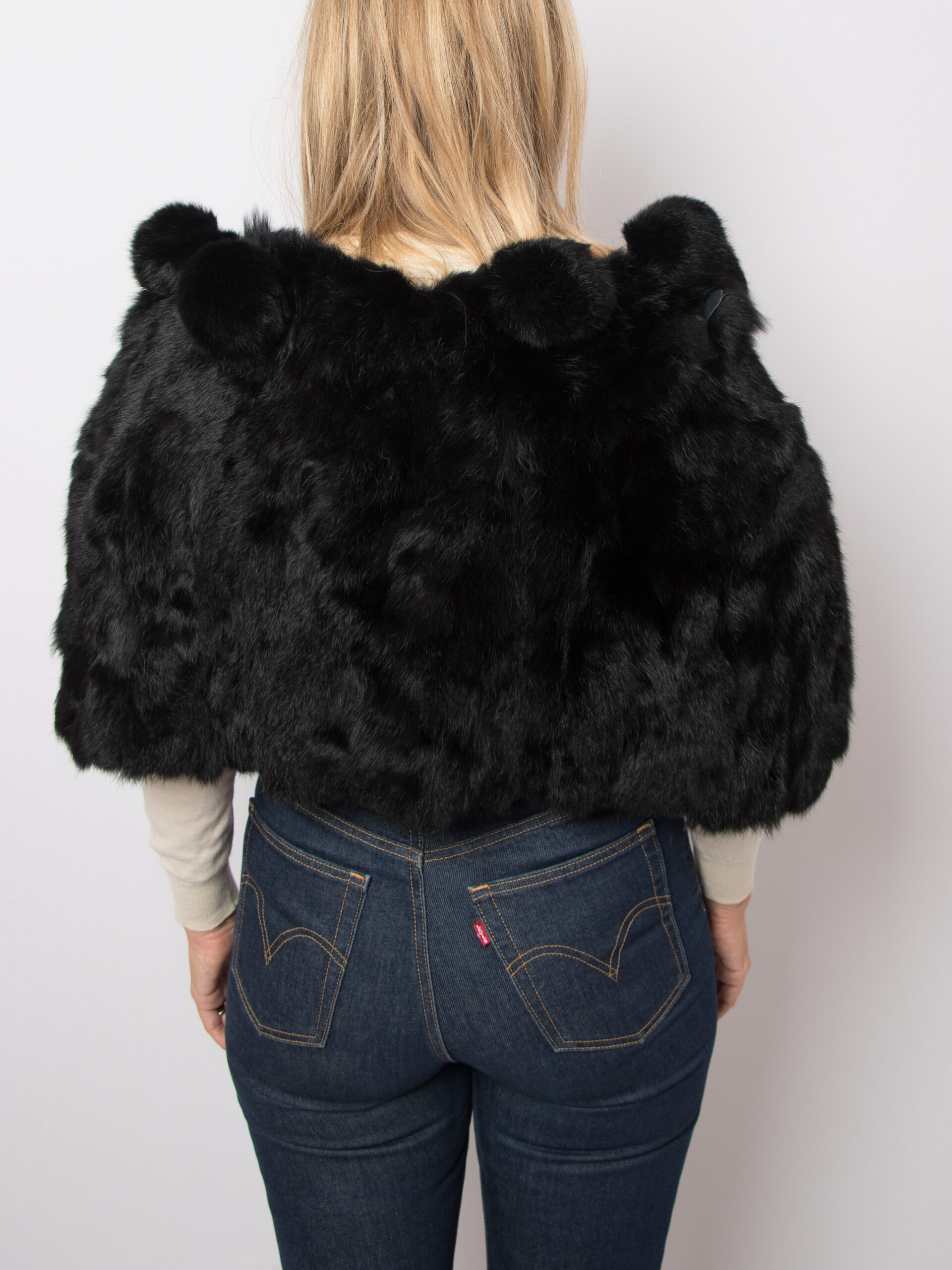 Vintage Black Rabbit Fur Capelet Vintage Black Rabbit Fur Capelet - Image 3