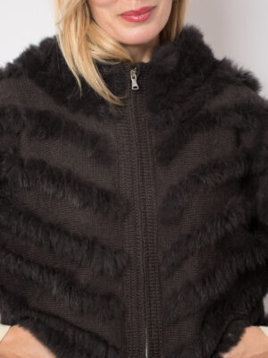 Oakwood Rabbit Knit Fur Cape Jacket
