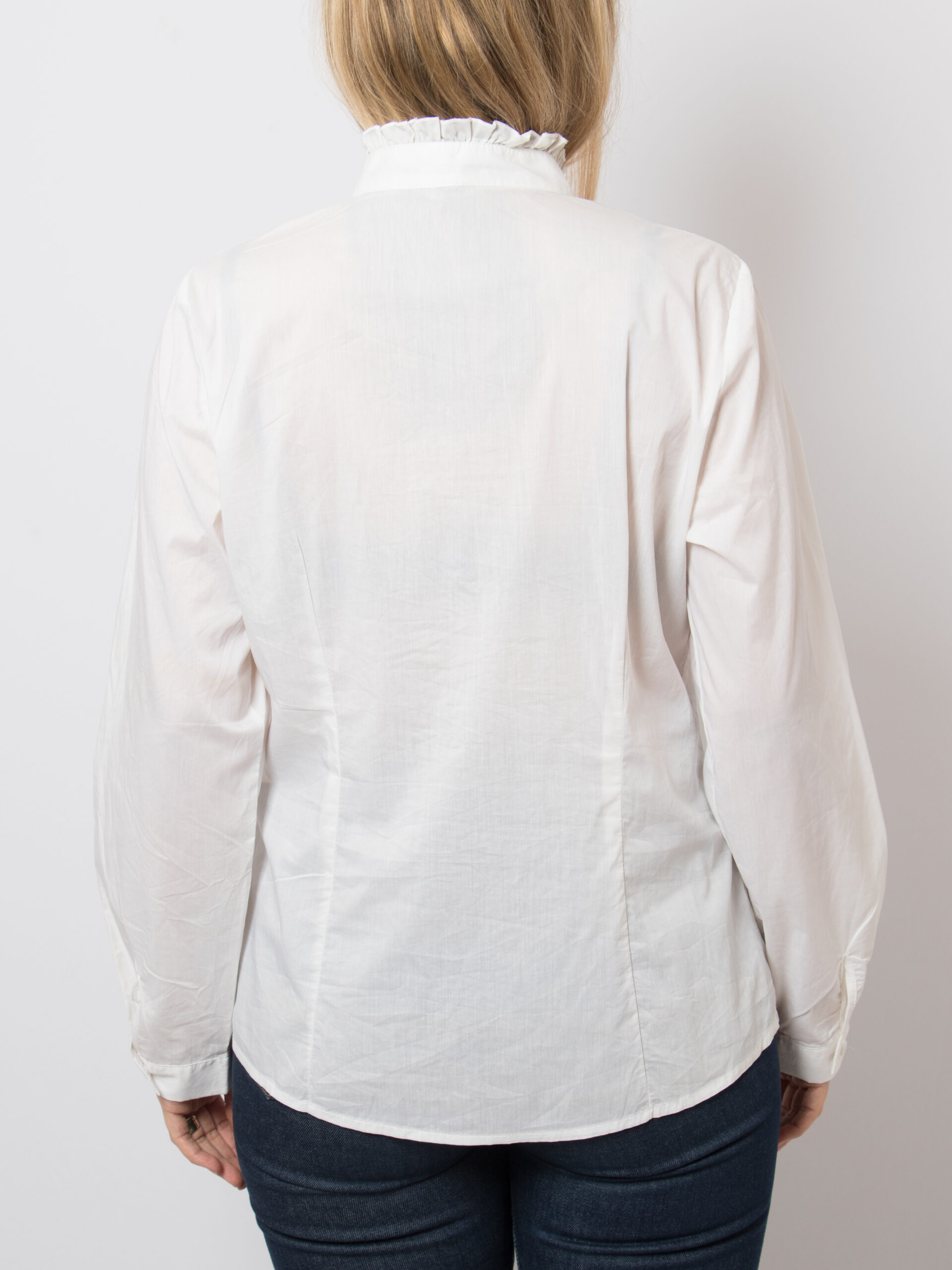 Vintage White Ruffle Blouse Mockneck Vintage White Ruffle Blouse Mockneck - Image 4