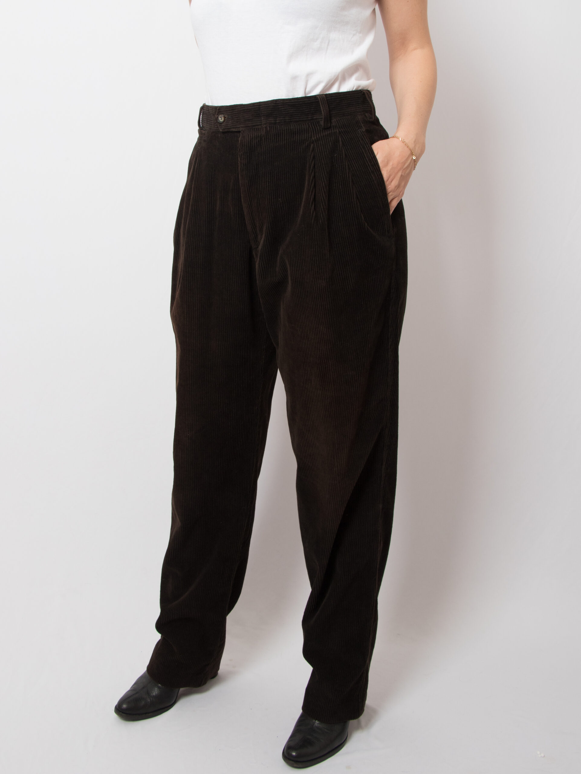 Vintage Corduroy Pleated Trousers by Corneliani Vintage Corduroy Pleated Trousers by Corneliani - Image 3